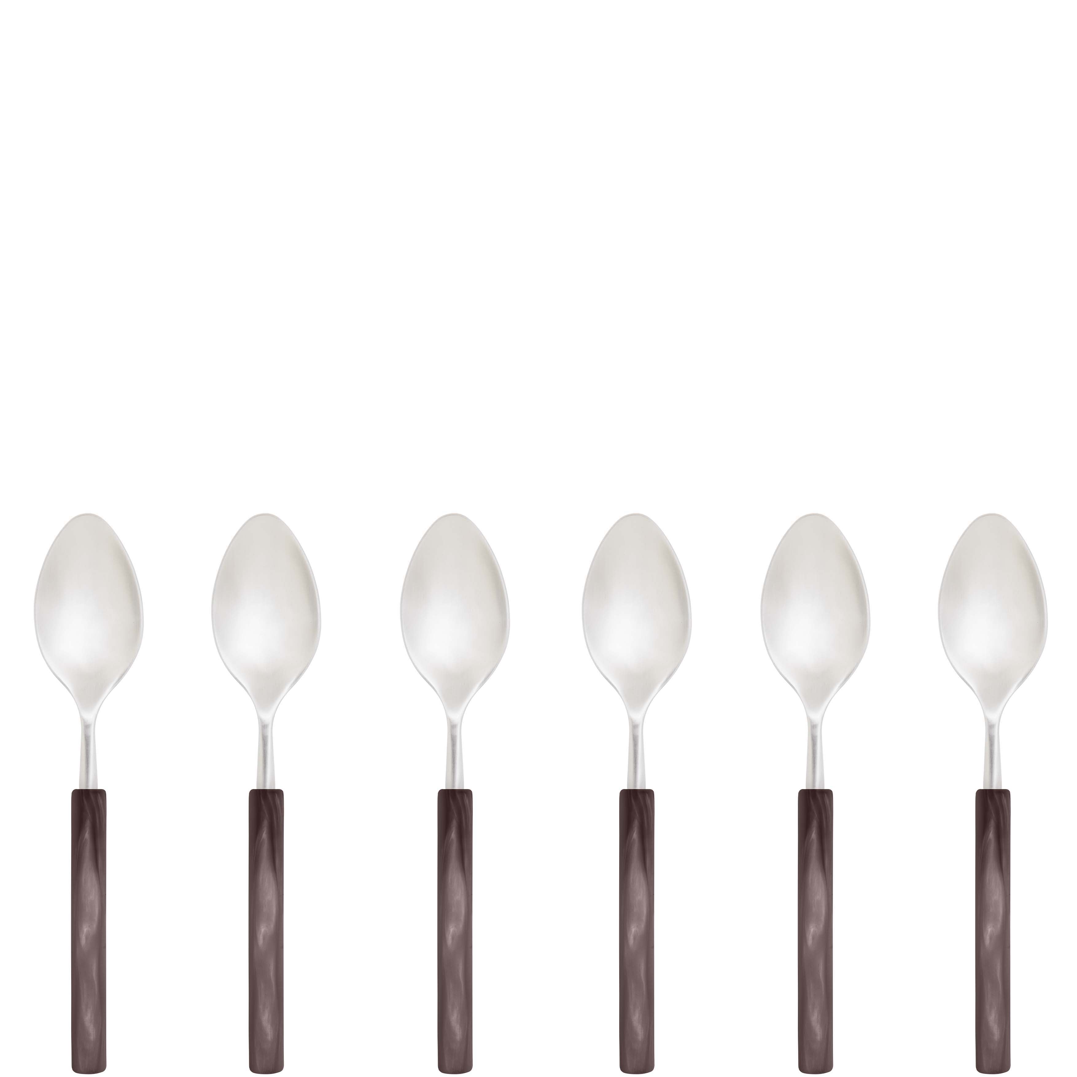 Mediterraneo Coffee Spoon Set - Chocolate Brown-Casa Bugatti USA