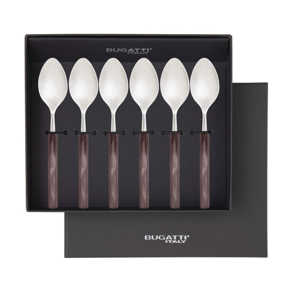 Mediterraneo Coffee Spoon Set - Chocolate Brown-Casa Bugatti USA