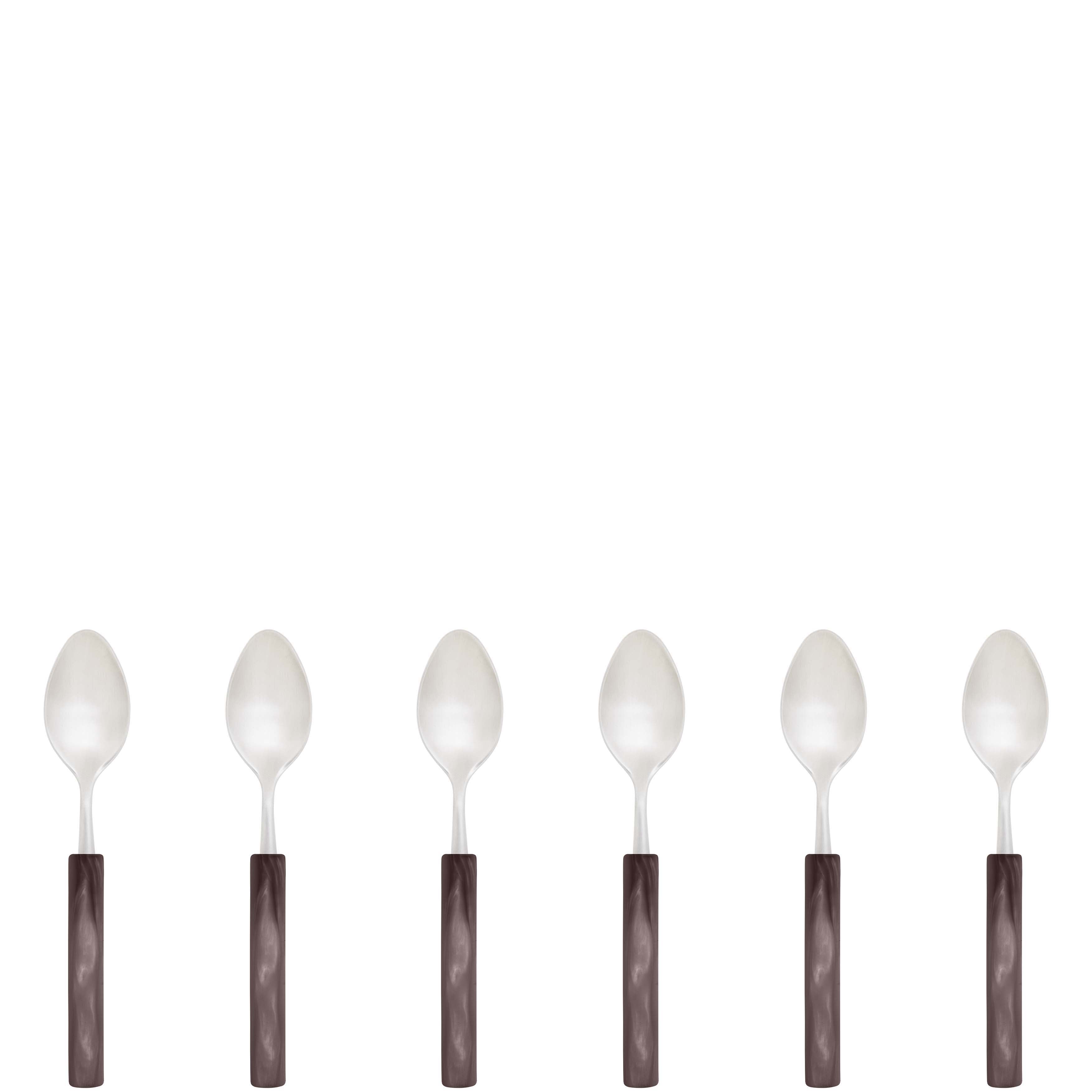 Mediterraneo Moka Spoon Set - Chocolate Brown-Casa Bugatti USA