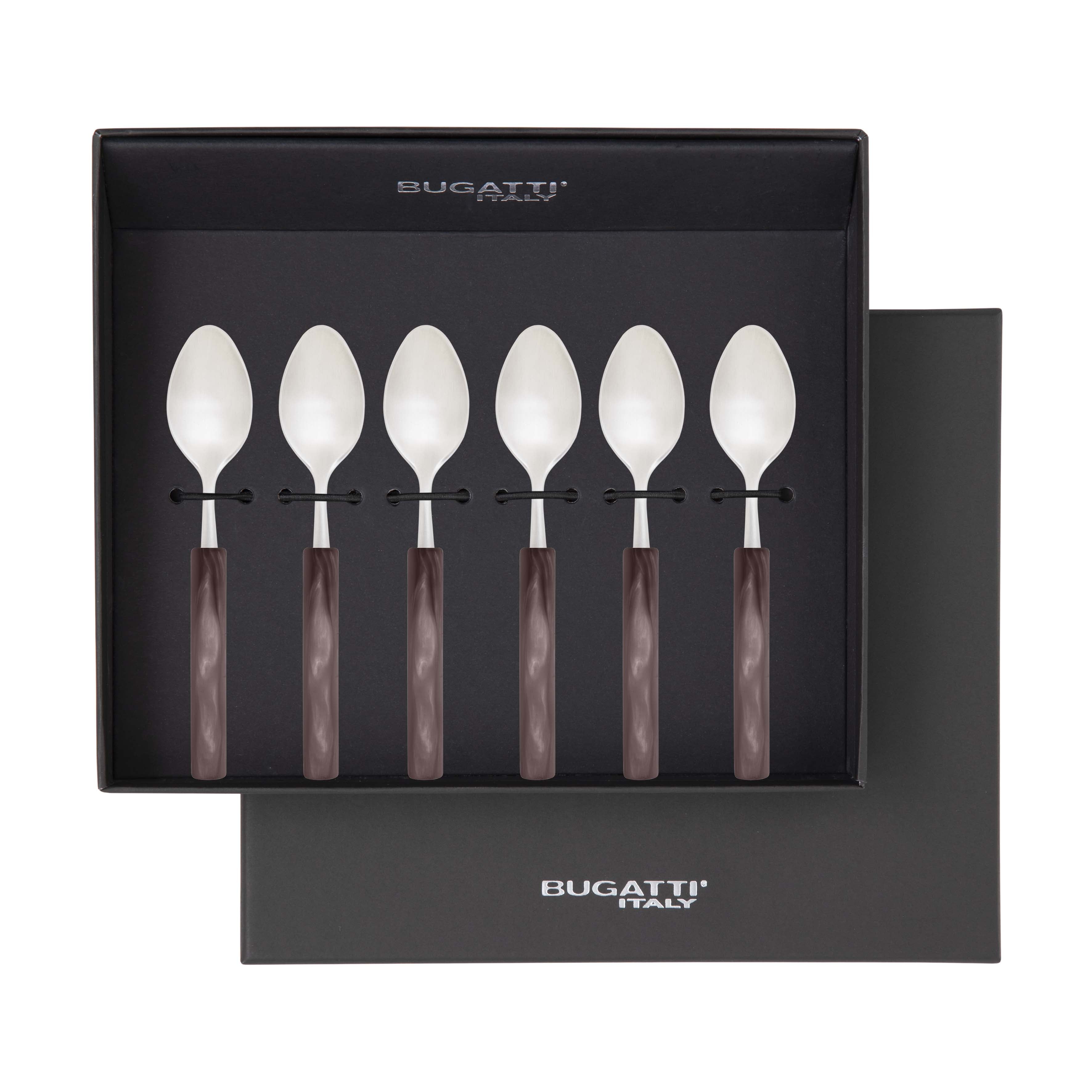 Mediterraneo Moka Spoon Set - Chocolate Brown-Casa Bugatti USA
