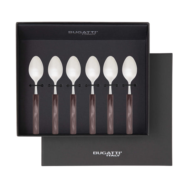 Mediterraneo Moka Spoon Set - Chocolate Brown-Casa Bugatti USA