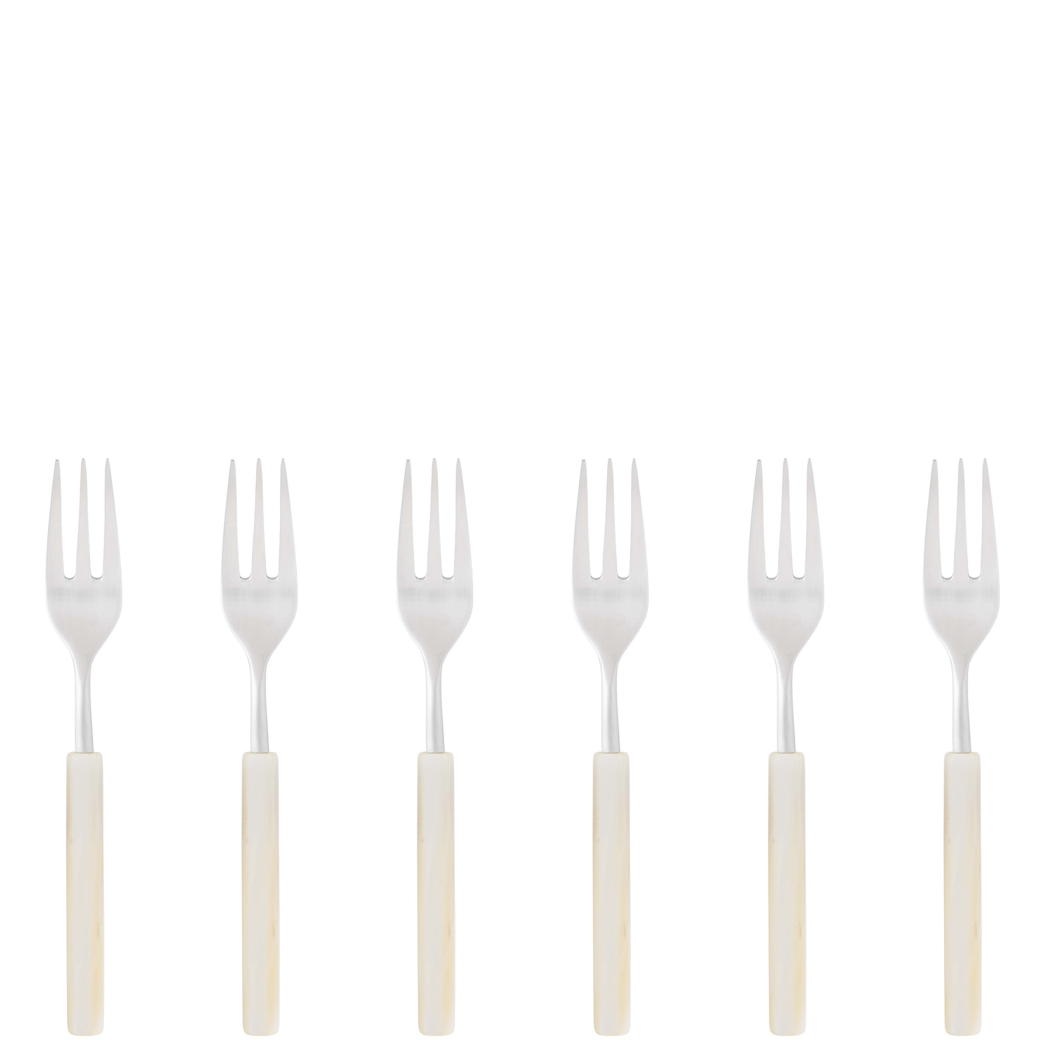 Mediterraneo Cocktail / Cake Forks Set - Ivory