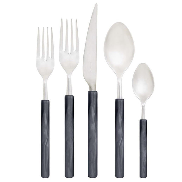 Mediterraneo 5 Piece Place Setting - Black-Casa Bugatti USA