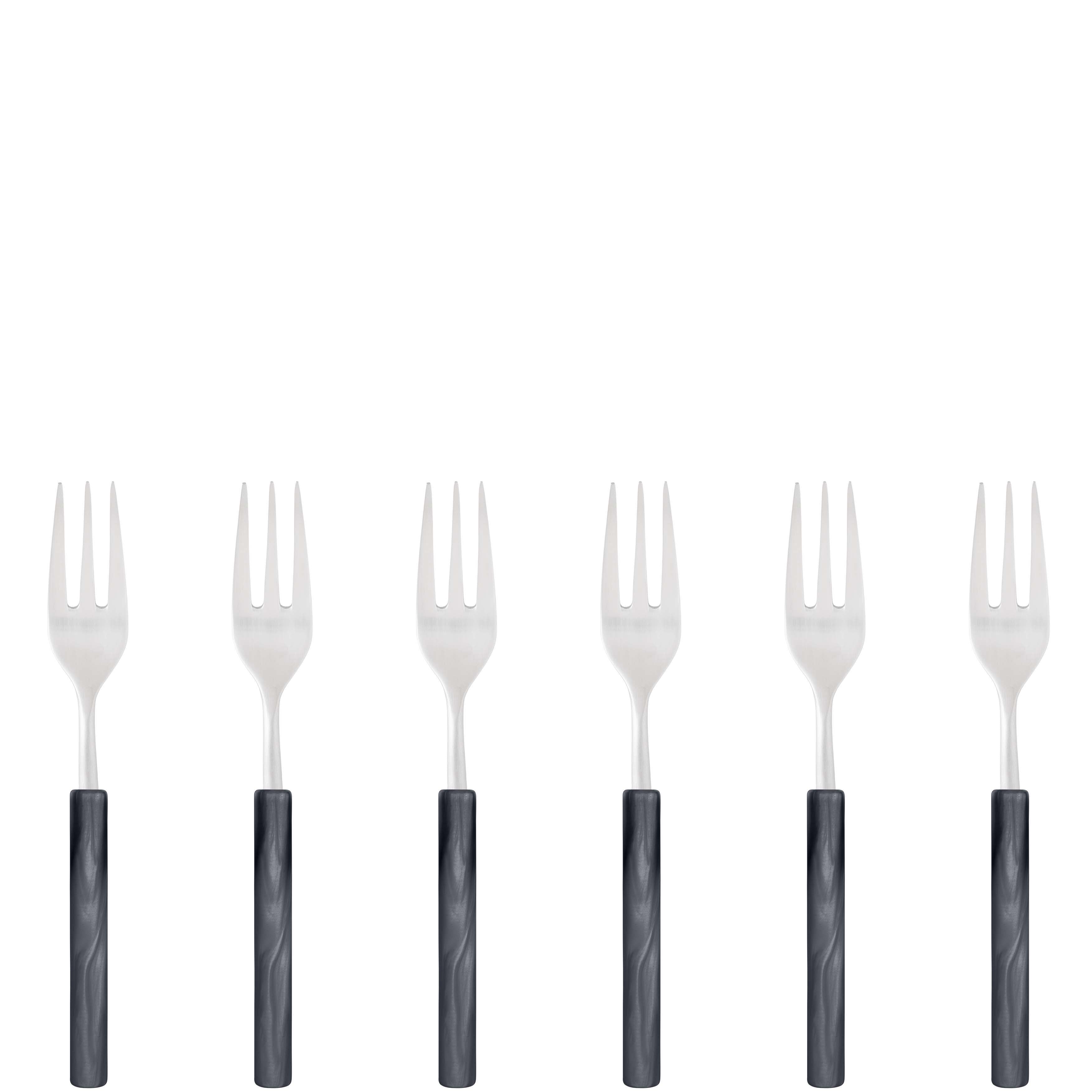 Mediterraneo Cocktail / Cake Forks Set - Black-Casa Bugatti USA