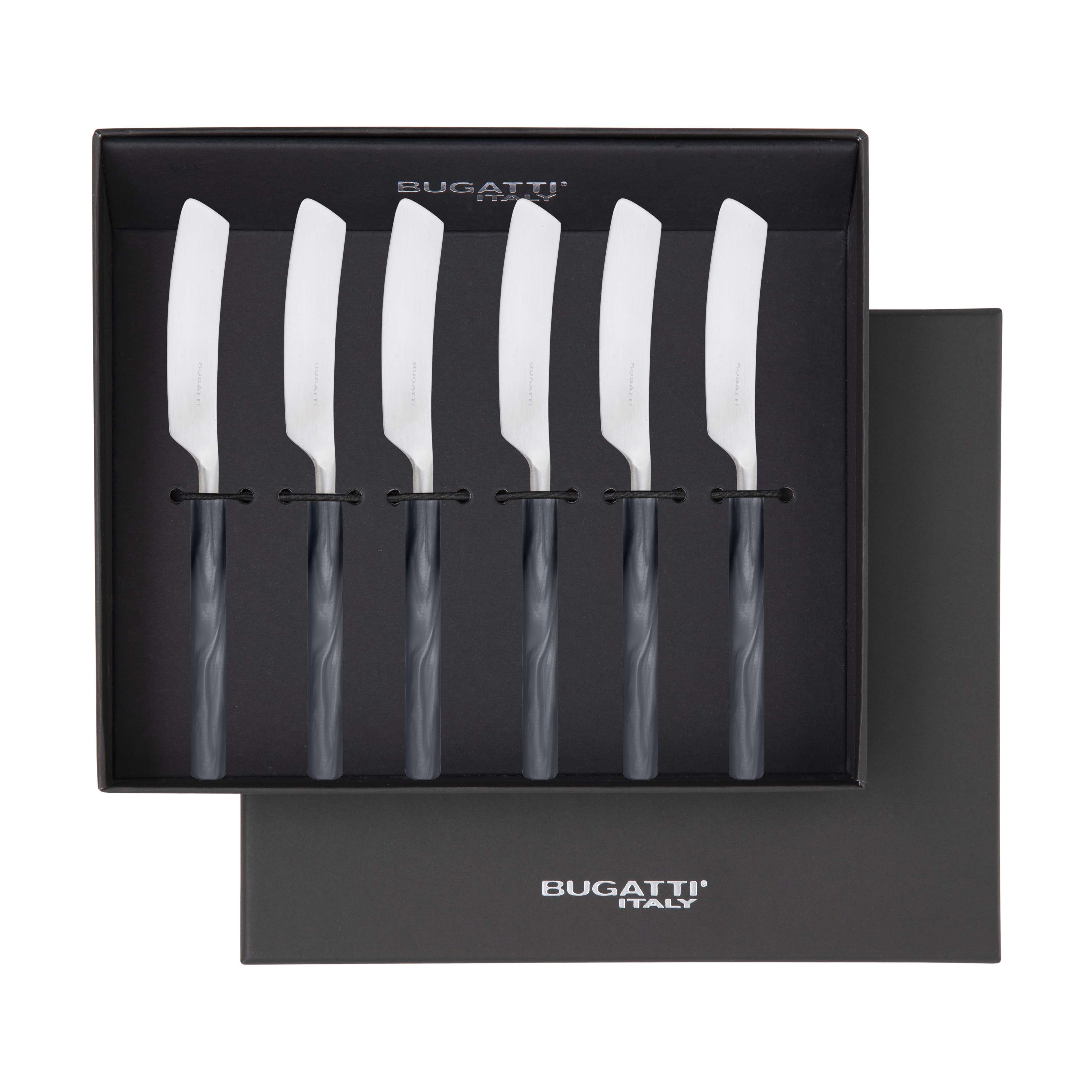 Mediterraneo Butter Knives Set - Black-Casa Bugatti USA