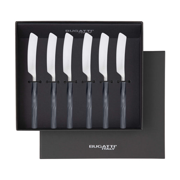 Mediterraneo Butter Knives Set - Black-Casa Bugatti USA