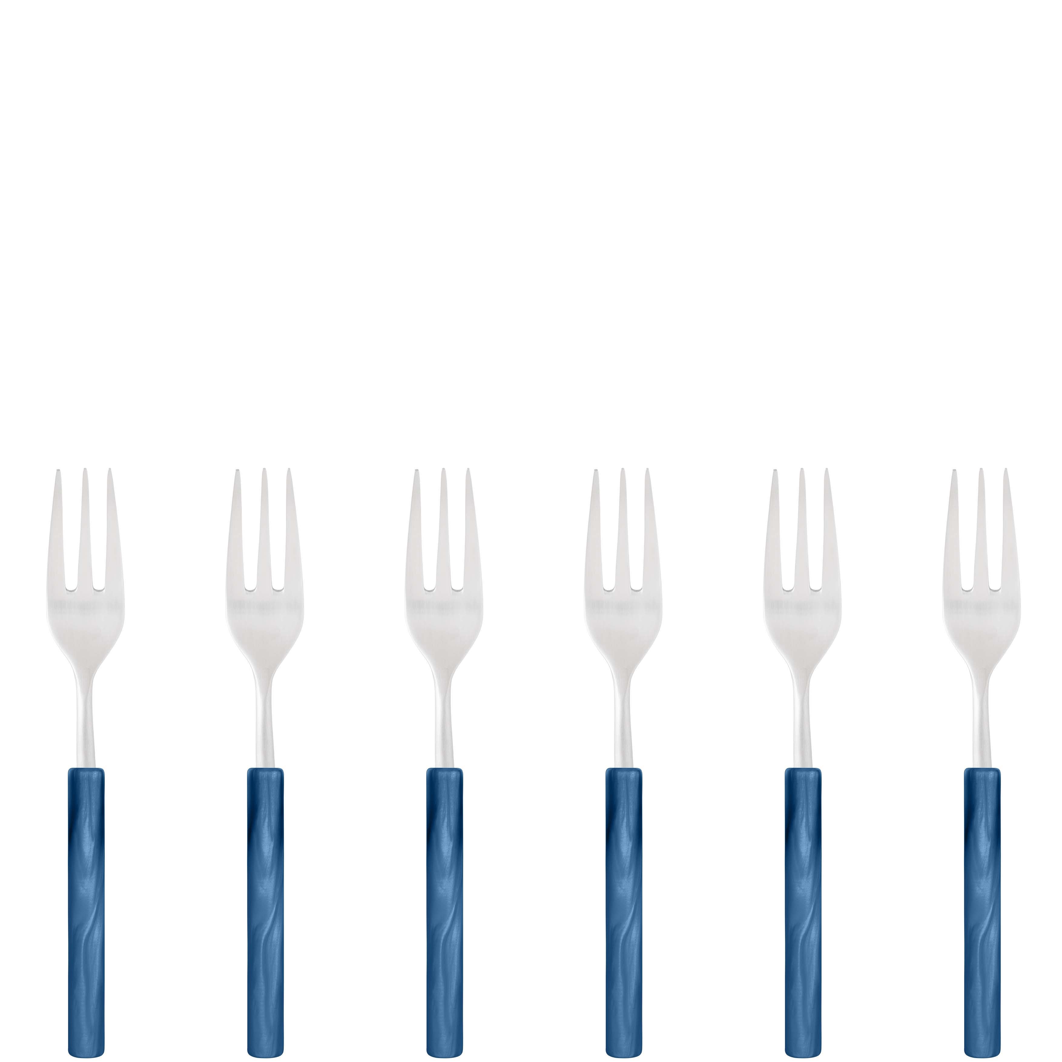 Mediterraneo Cocktail / Cake Forks Set - Teal Blue