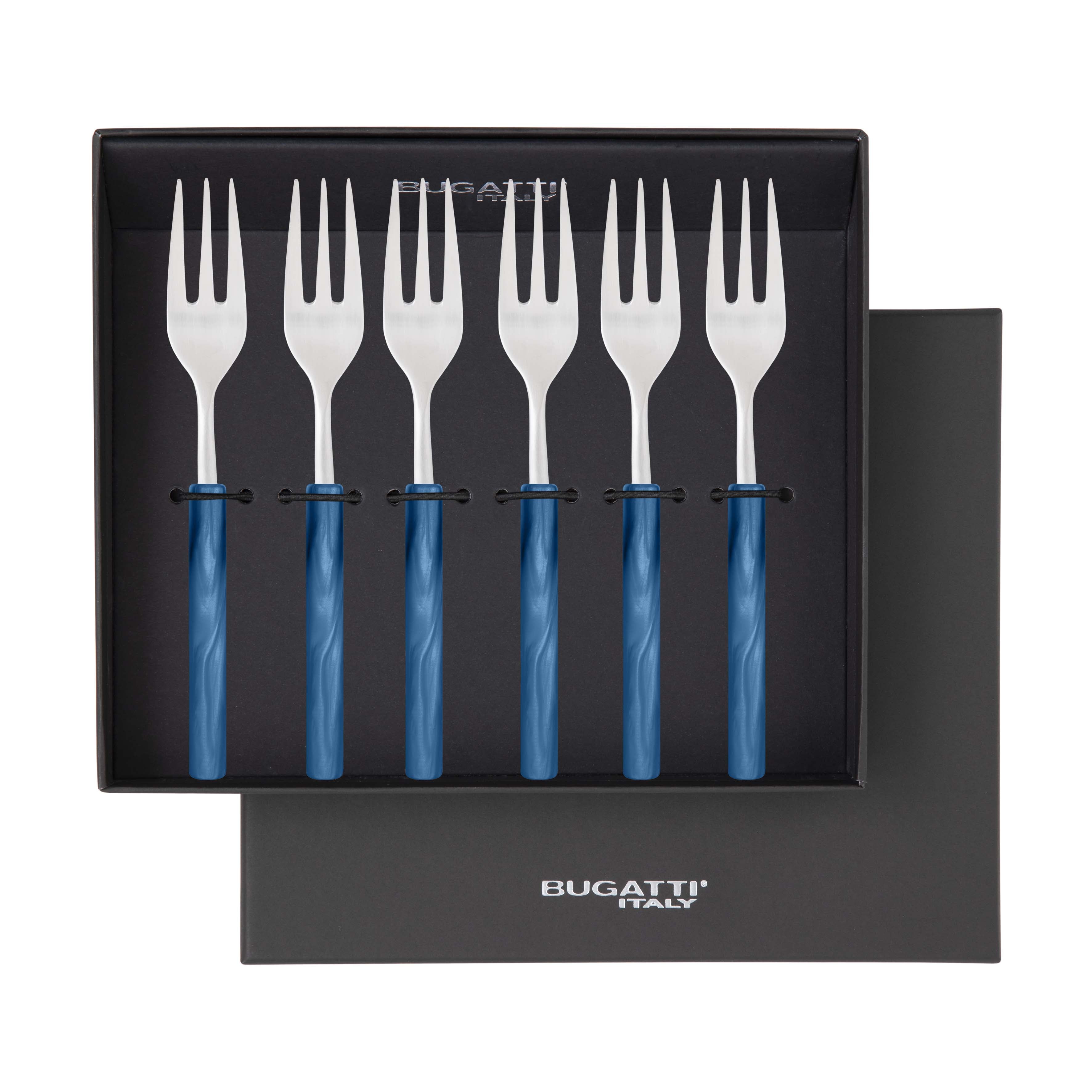 Mediterraneo Cocktail / Cake Forks Set - Teal Blue