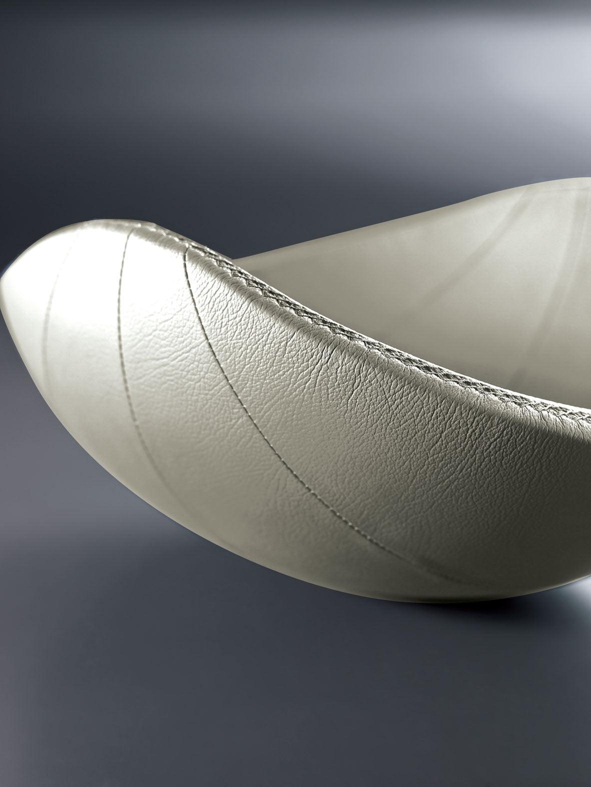 Ninna Nanna center piece in leather Cream colour-Casa Bugatti USA