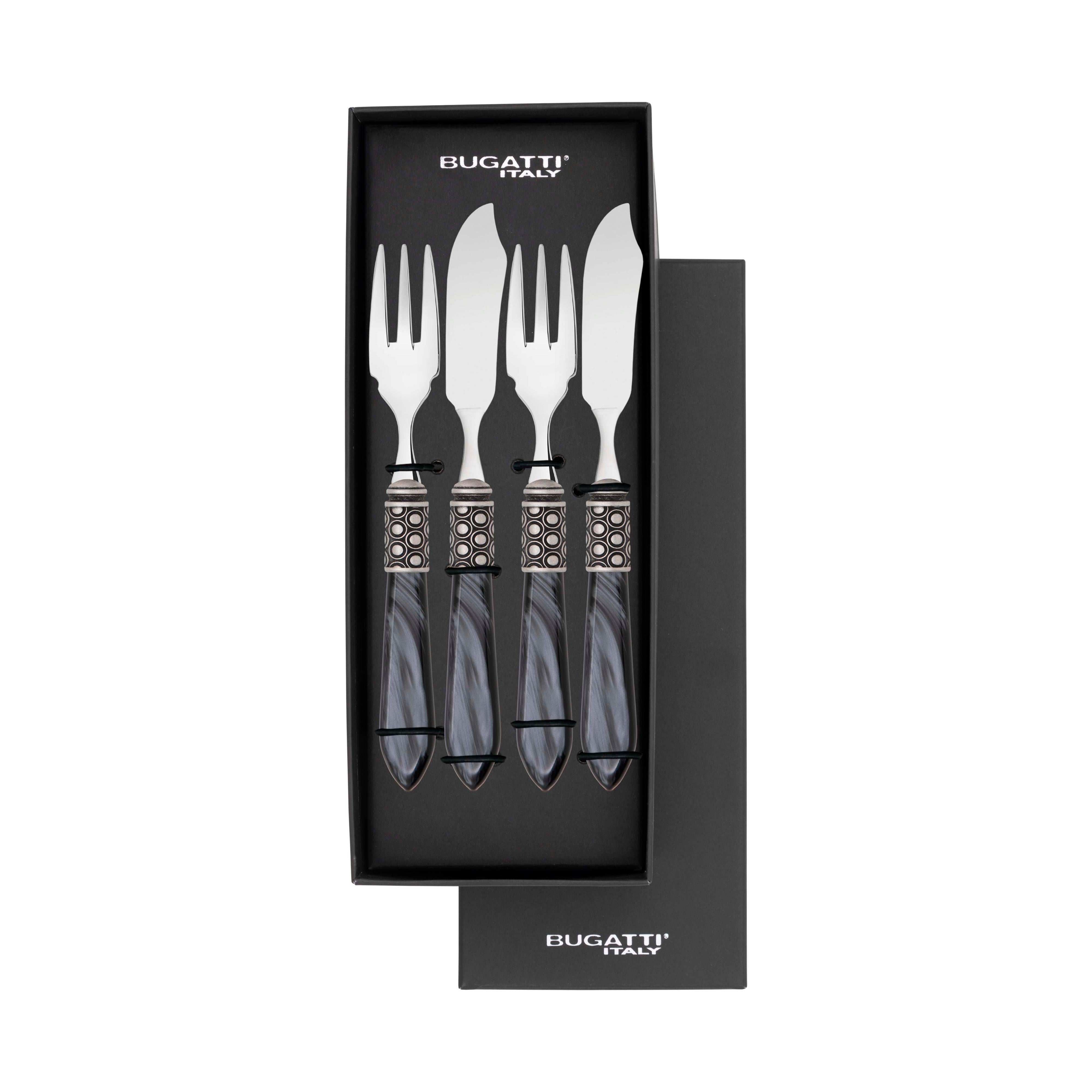 Optical Antique 12 Piece Fish Set - charcoal