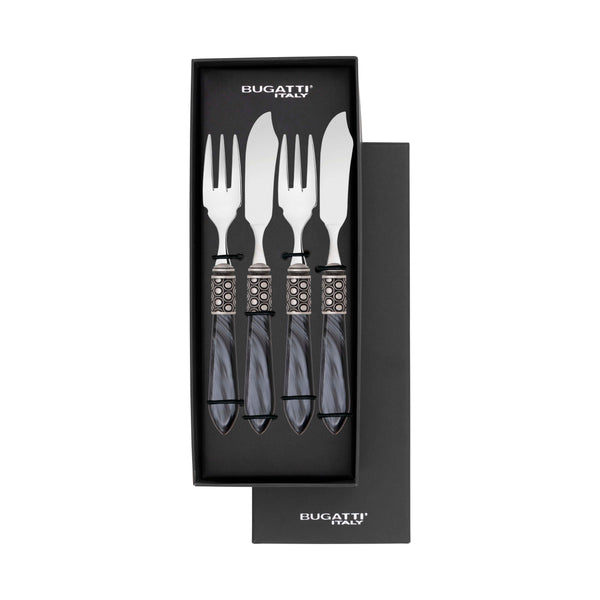 Optical Antique 12 Piece Fish Set - Charcoal