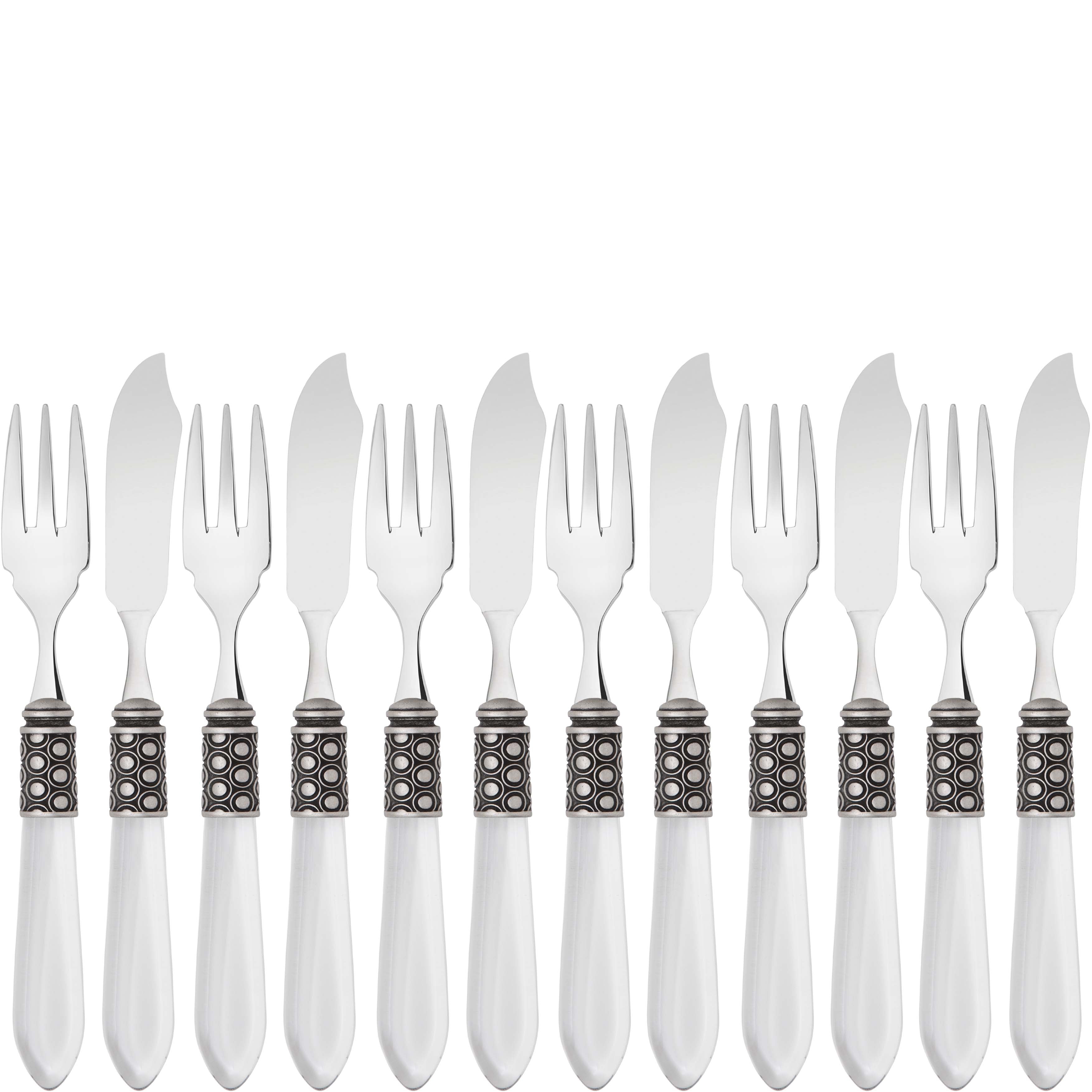 Optical Antique 12 Piece Fish Set - clear