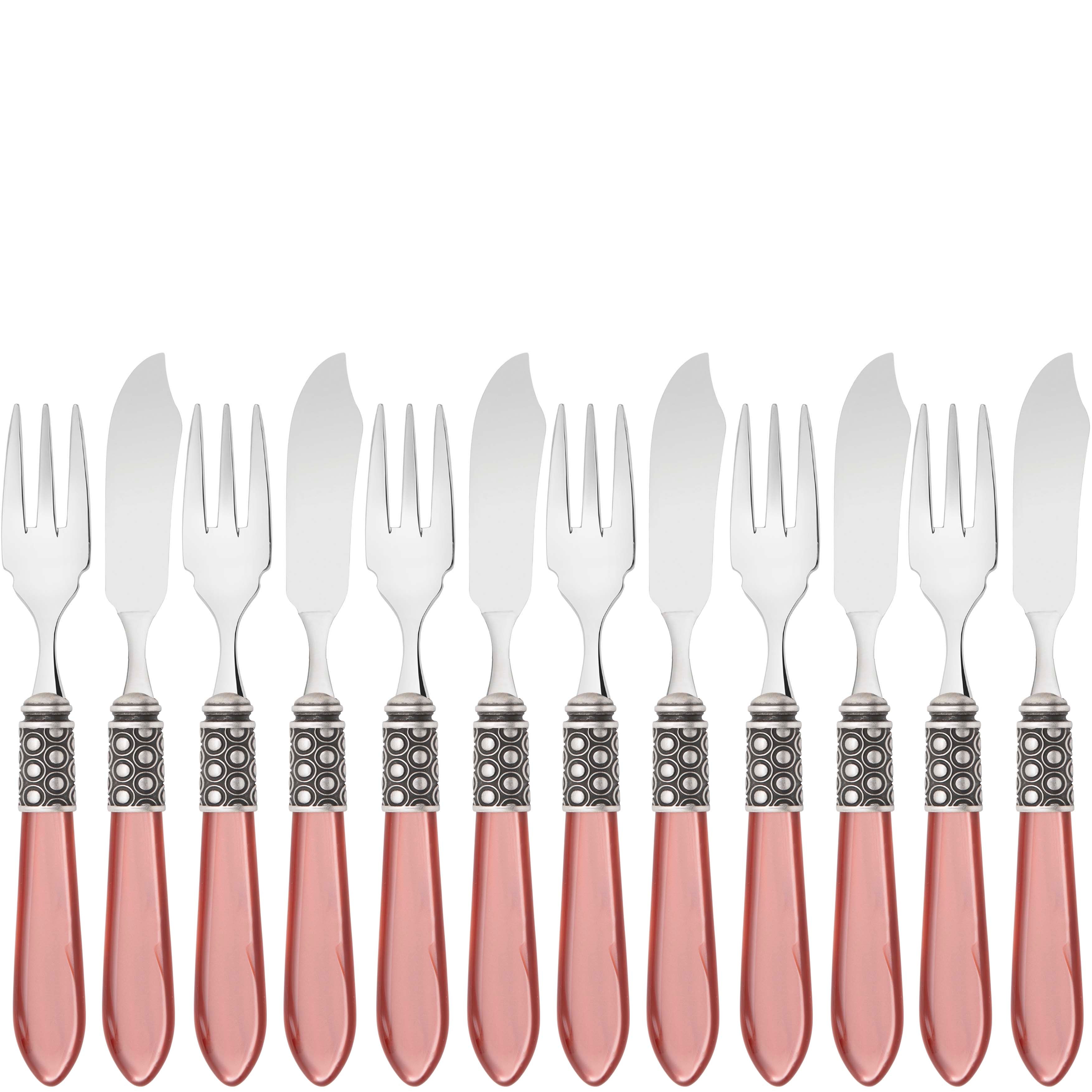 Optical Antique 12 Piece Fish Set - rust