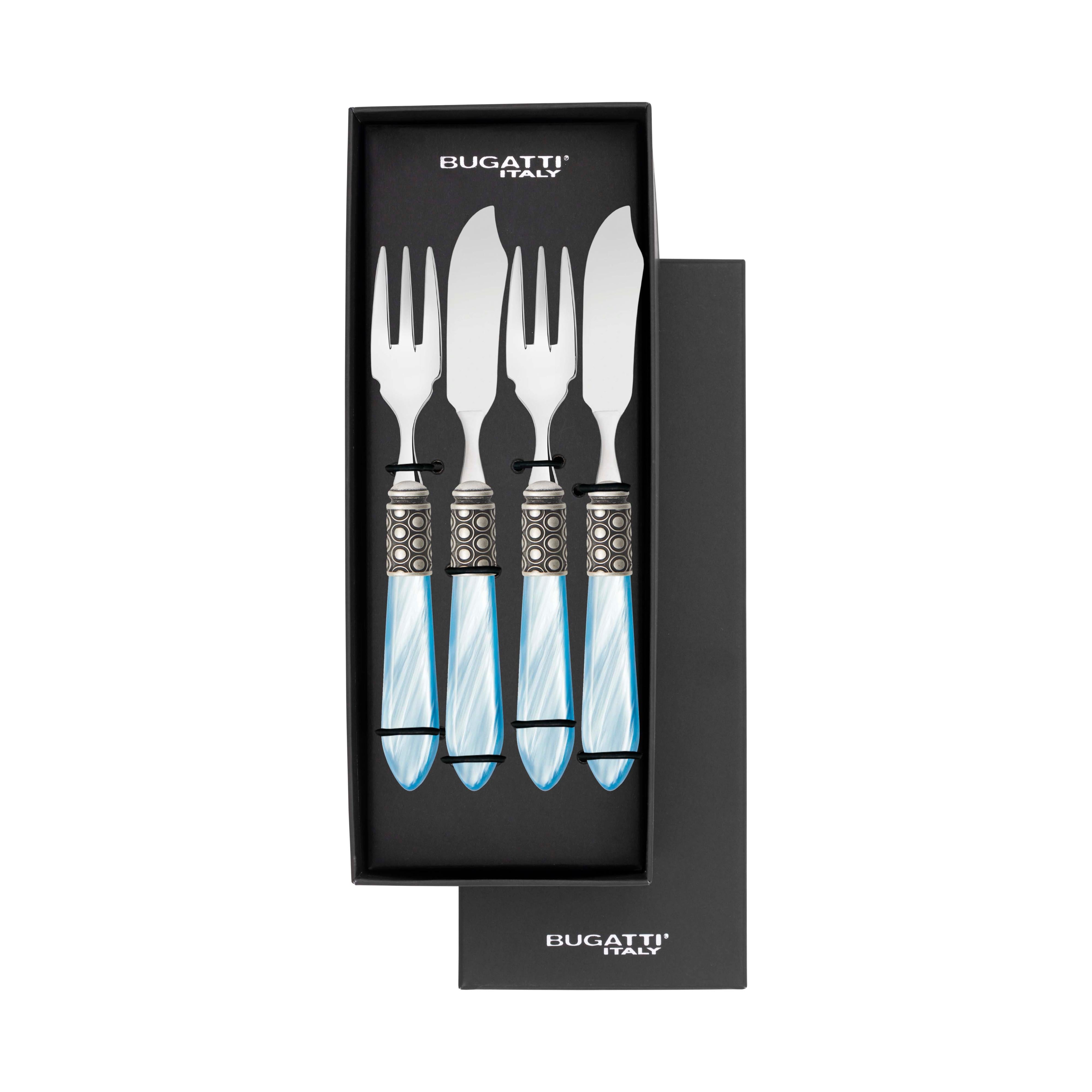 Optical Antique 12 Piece Fish Set - sky blue