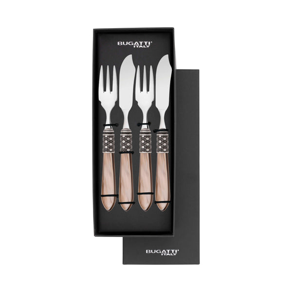 Optical Antique 12 Piece Fish Set - Taupe