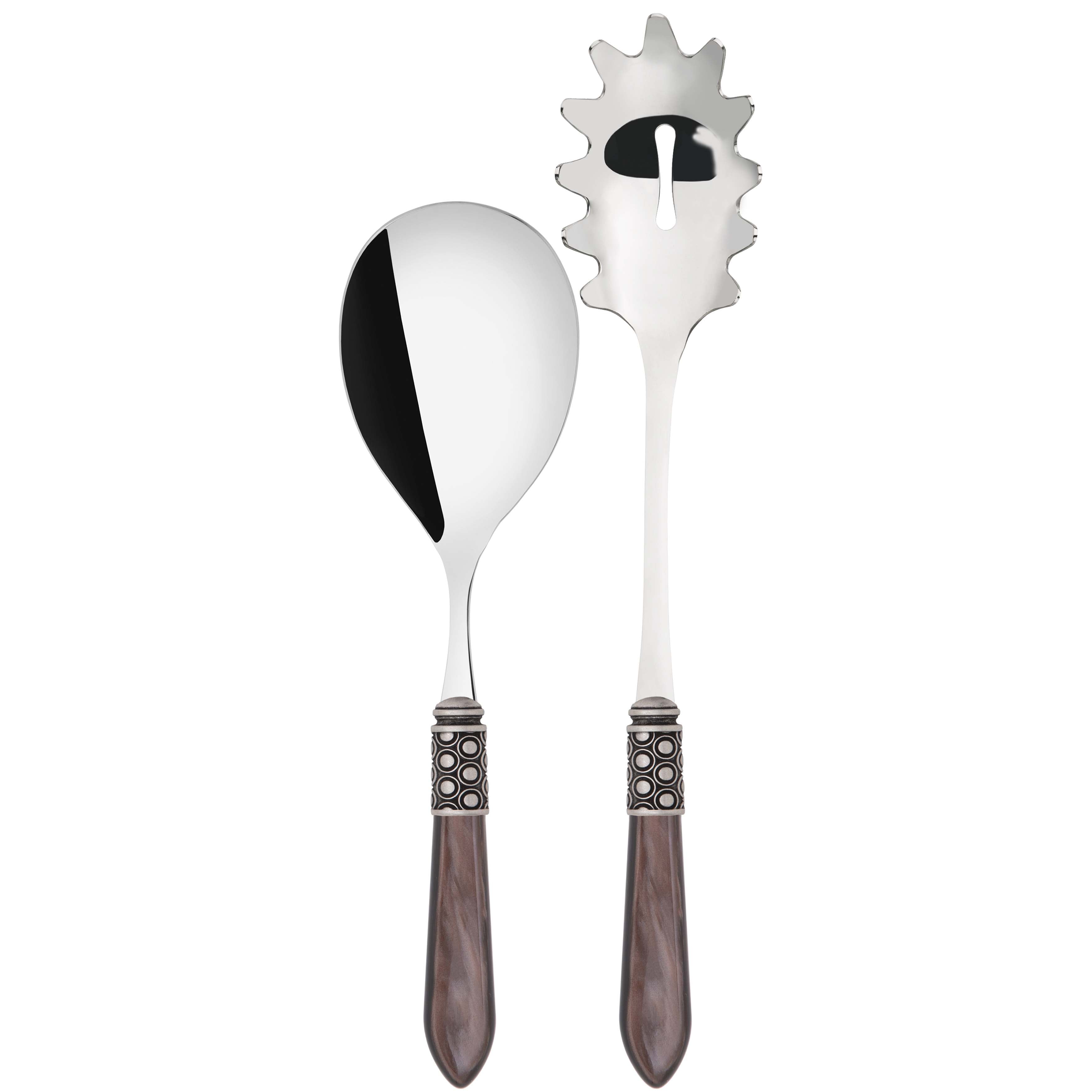 Optical Antique 2 Piece Pasta Set in gift box - chocolate