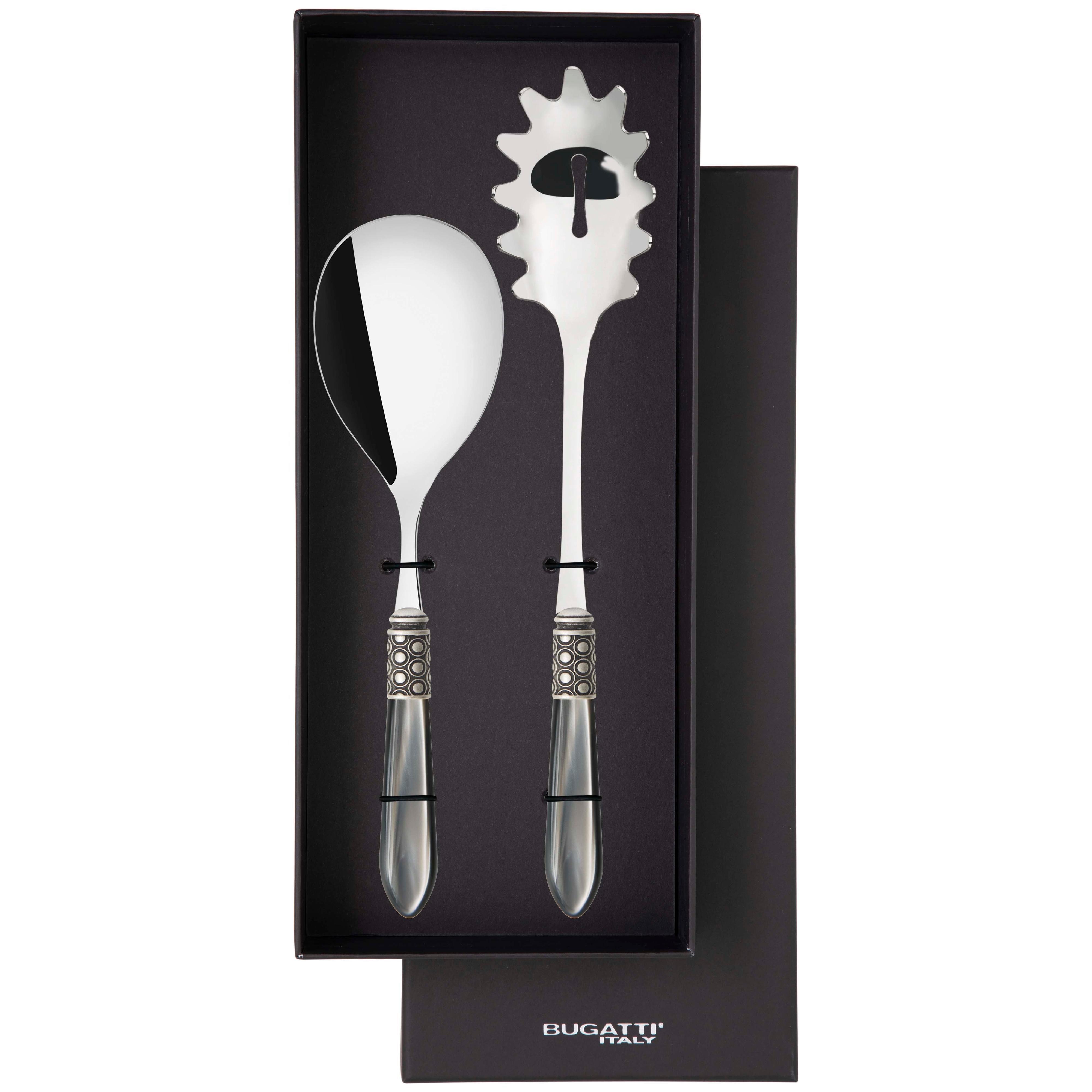 Optical Antique 2 Piece Pasta Set in gift box - gray