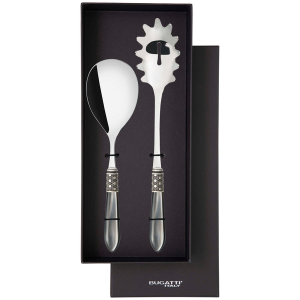 Optical Antique 2 Piece Pasta Set in gift box - Gray