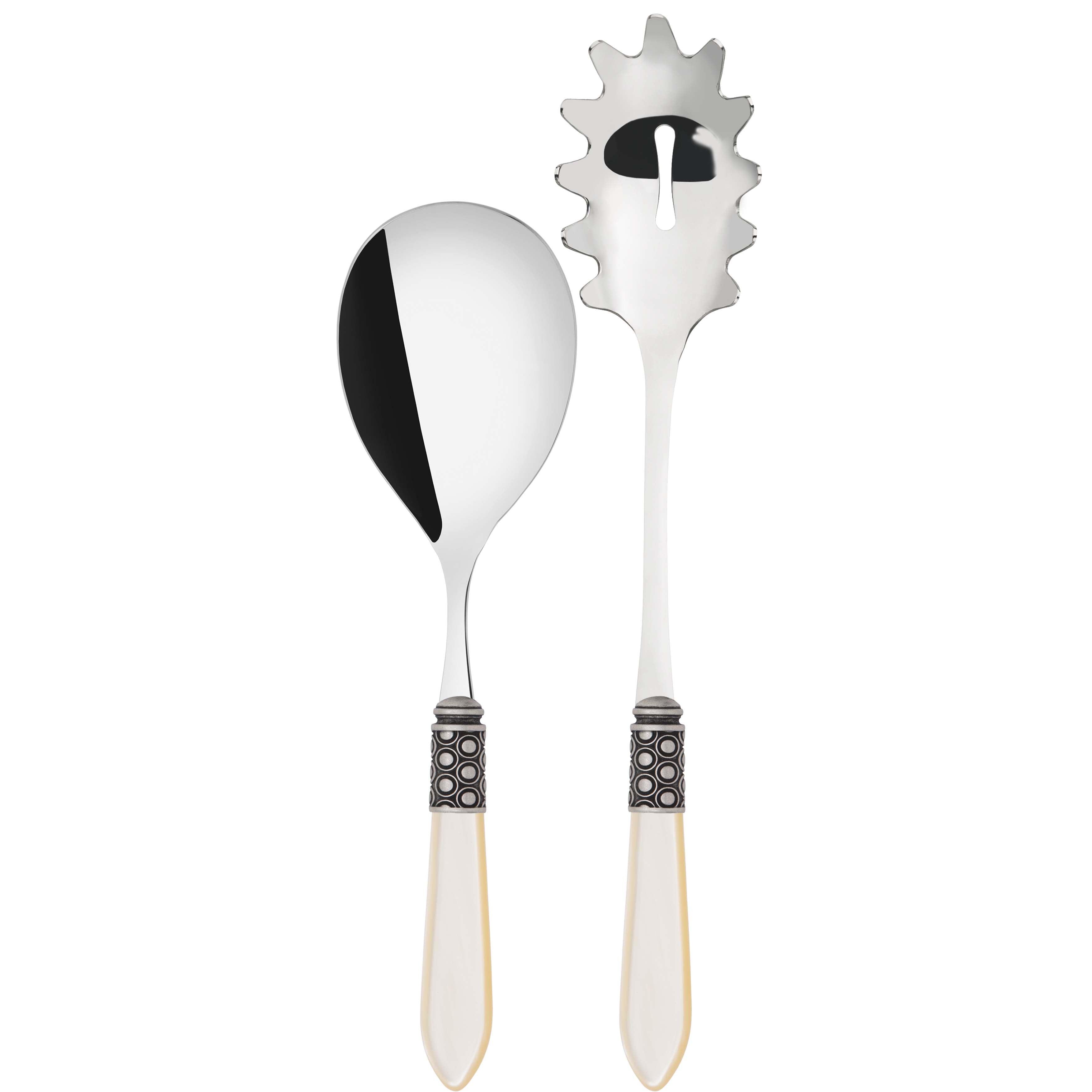 Optical Antique 2 Piece Pasta Set in gift box - Ivory