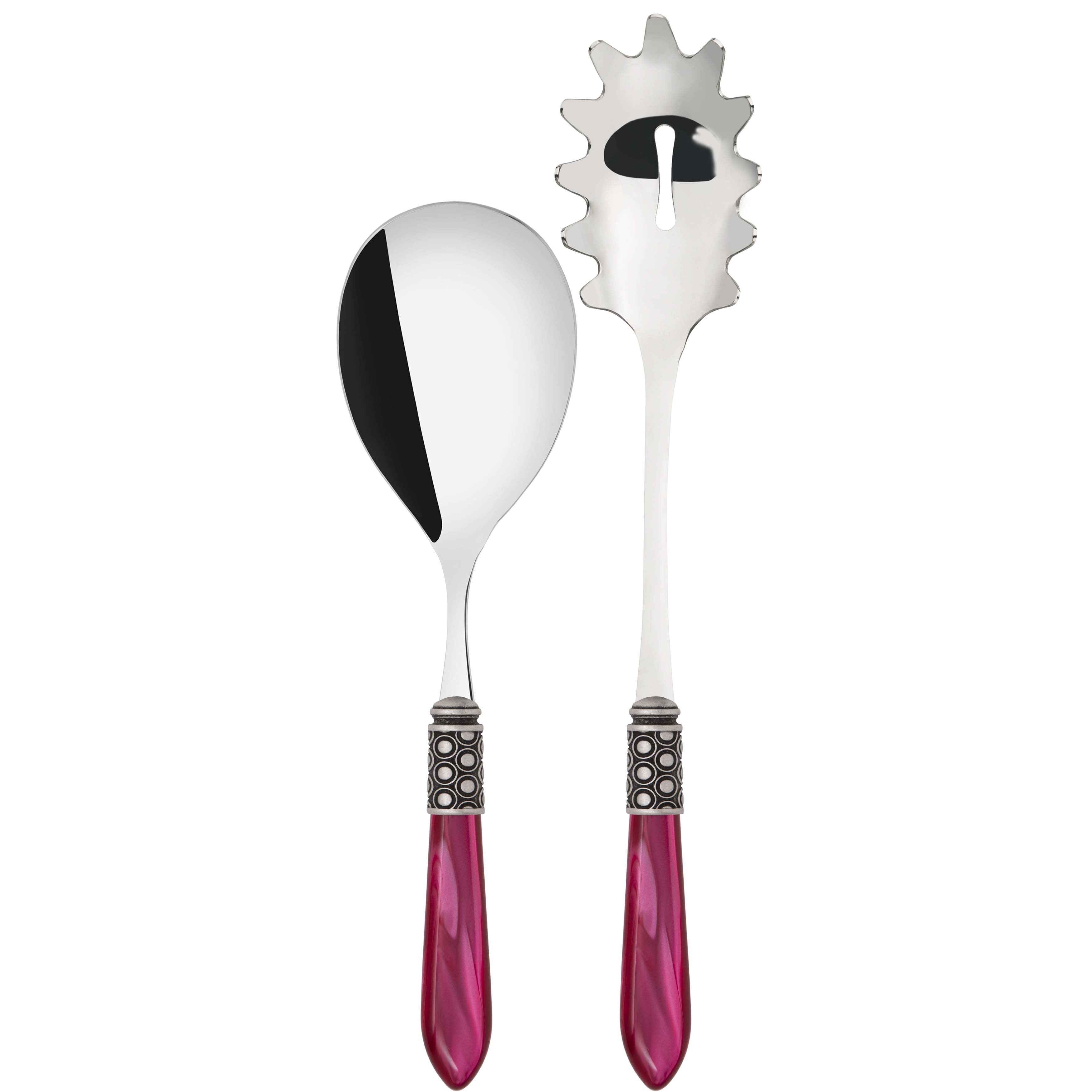 Optical Antique 2 Piece Pasta Set in gift box - raspberry