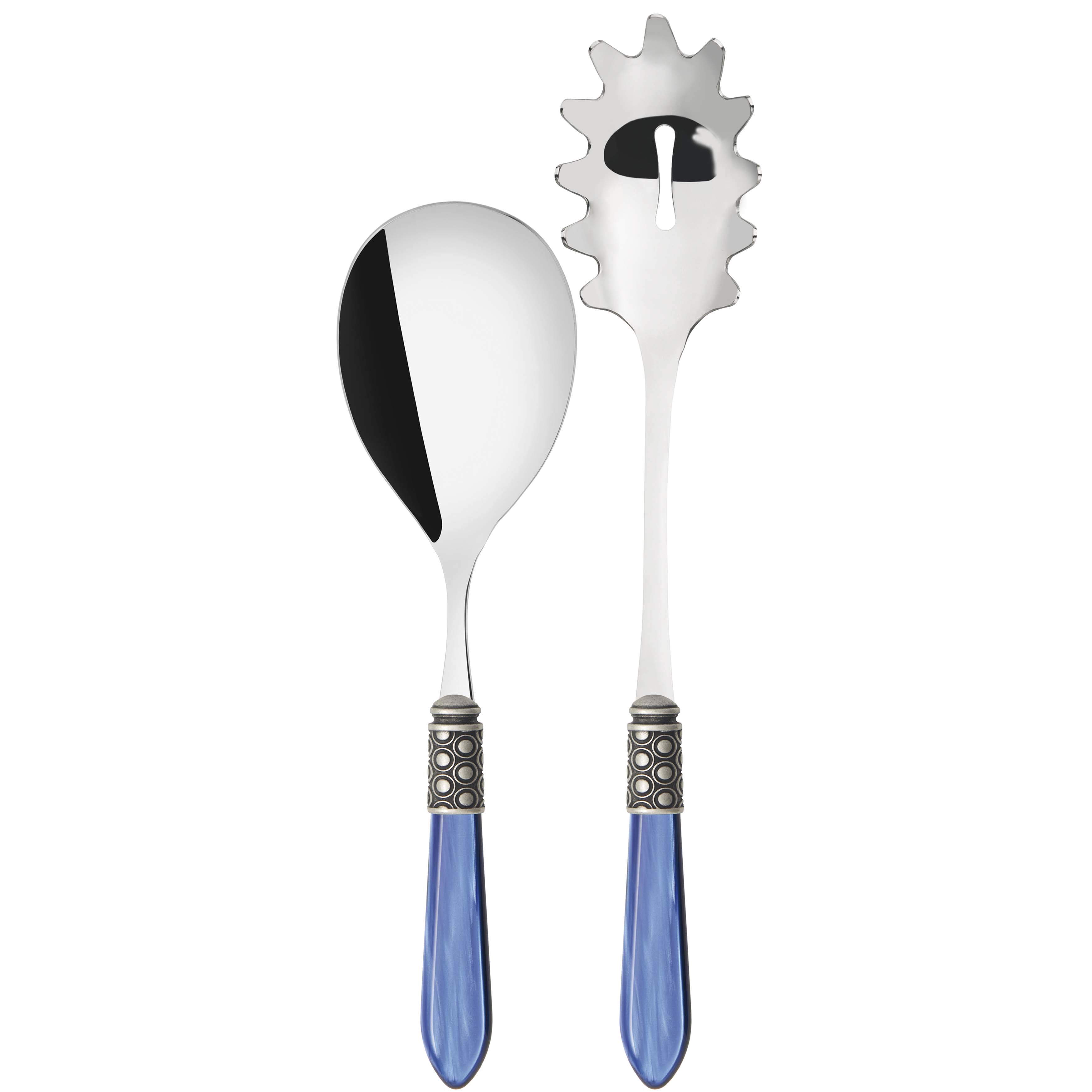 Optical Antique 2 Piece Pasta Set in gift box - royal blue