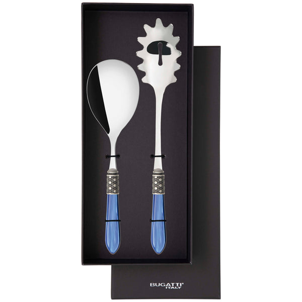 Optical Antique 2 Piece Pasta Set in gift box - Royal Blue