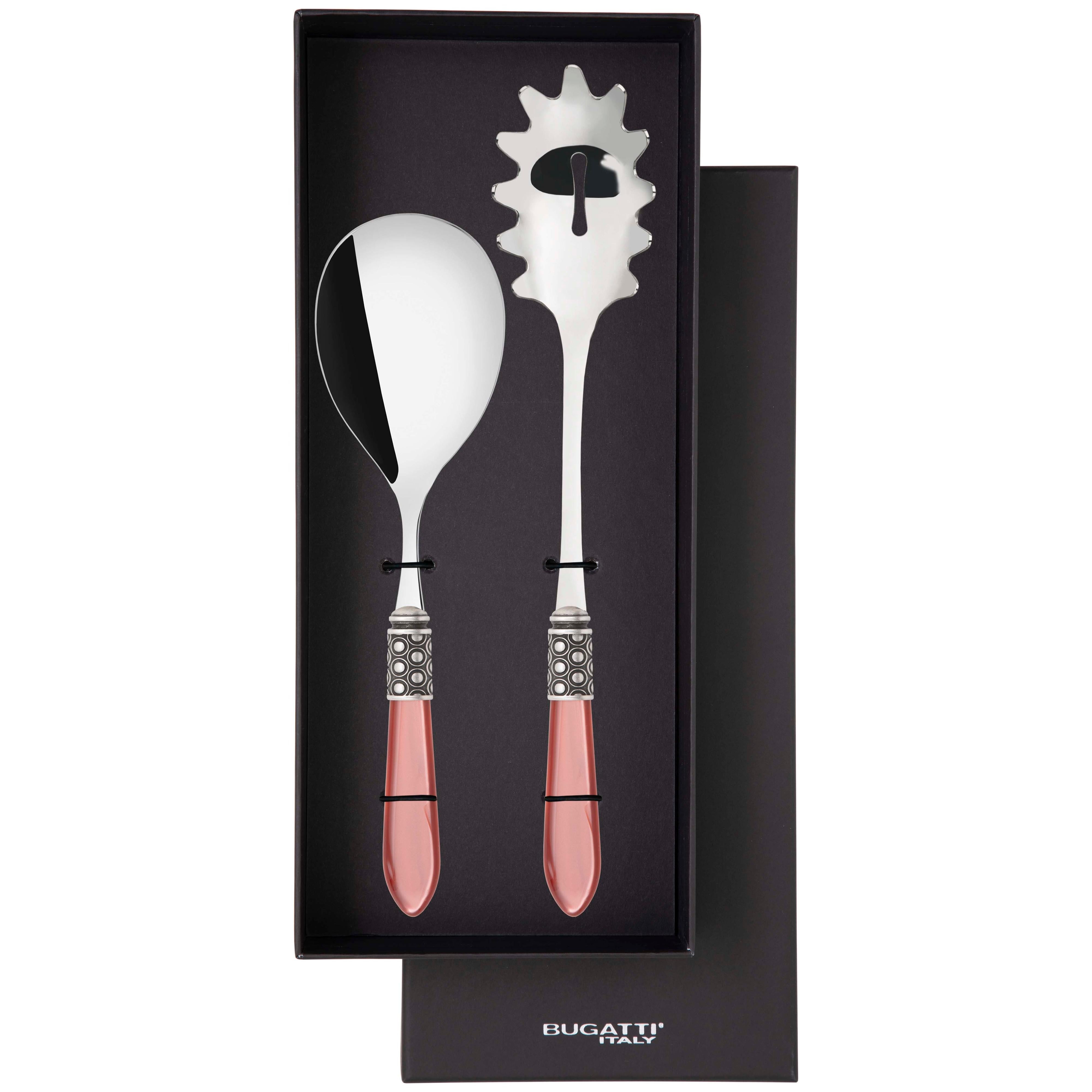 Optical Antique 2 Piece Pasta Set in gift box - rust