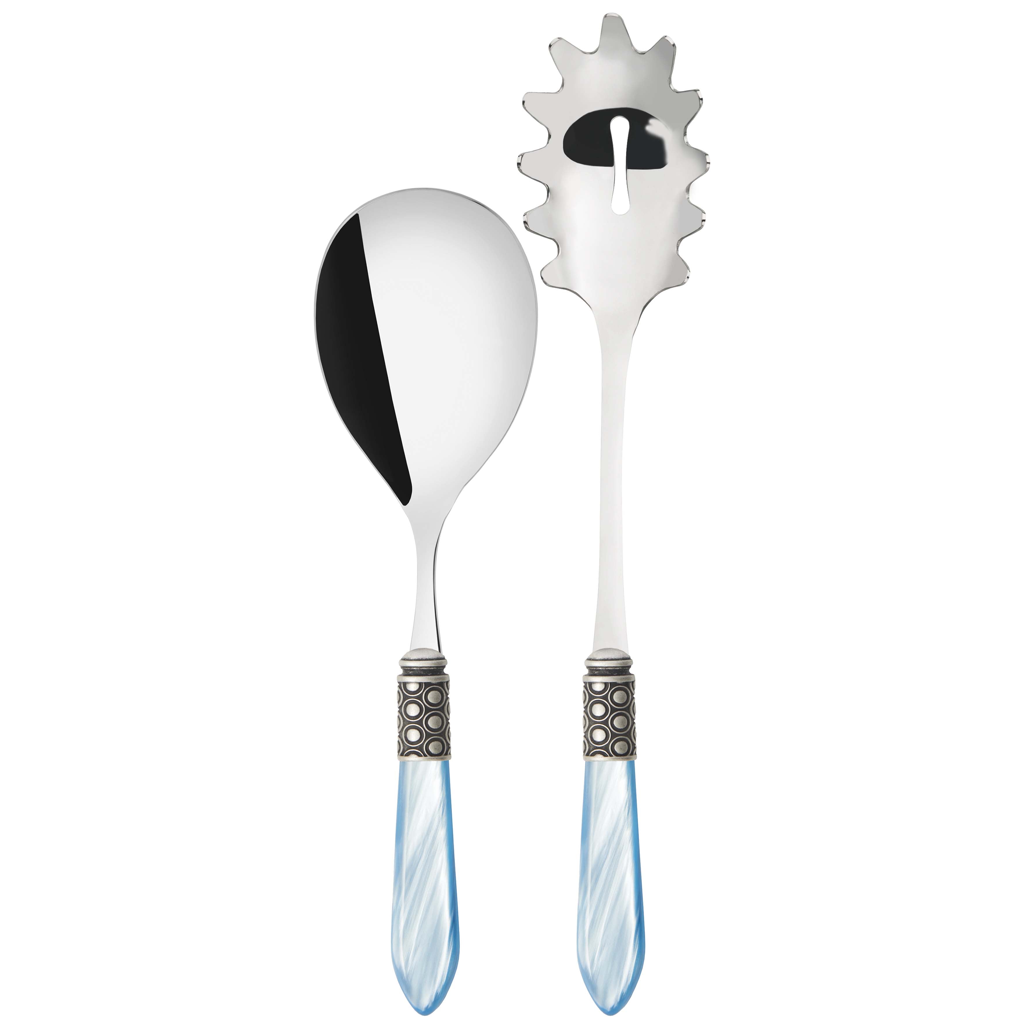 Optical Antique 2 Piece Pasta Set in gift box - sky blue