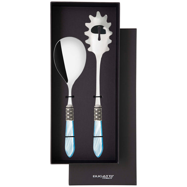Optical Antique 2 Piece Pasta Set in gift box - Sky Blue