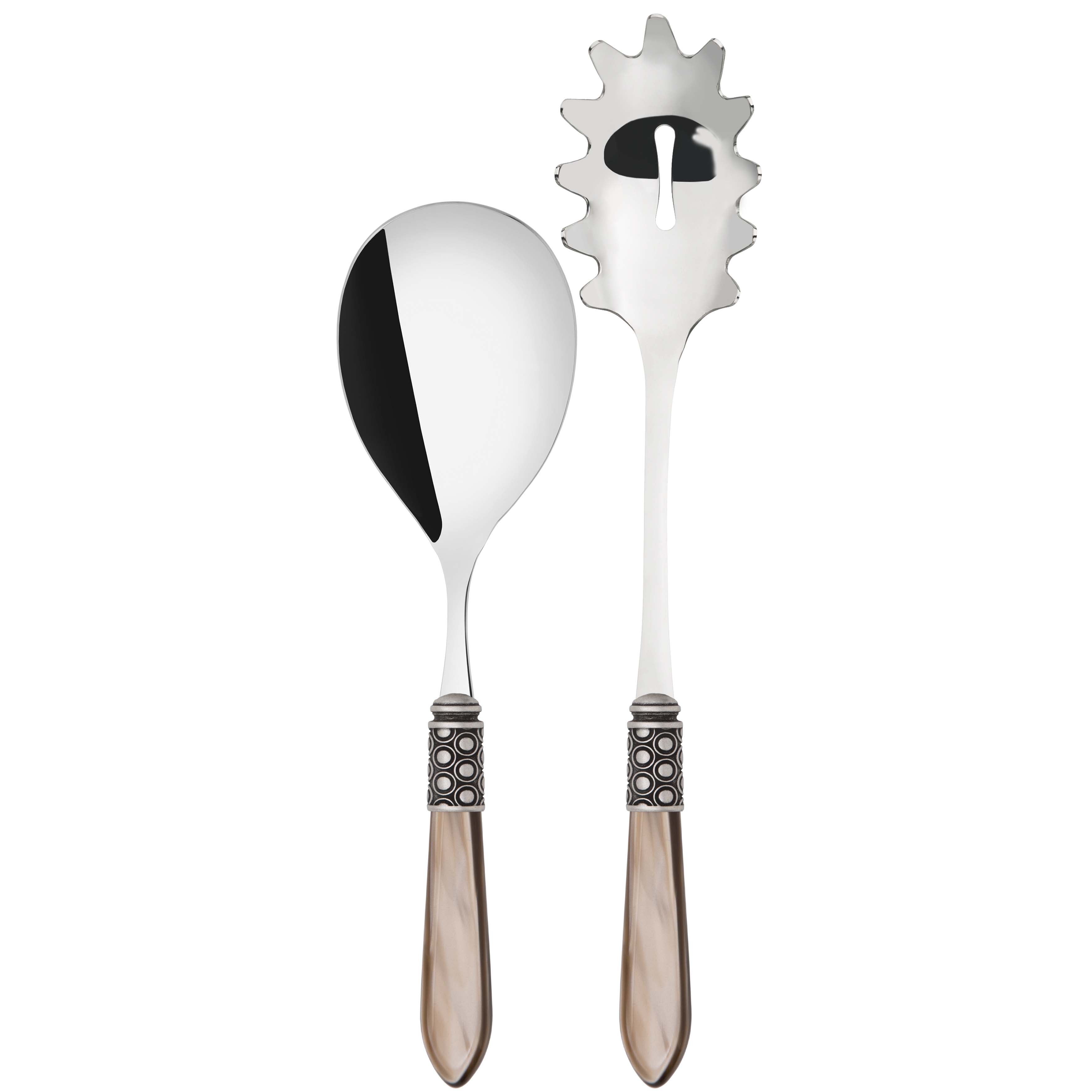 Optical Antique 2 Piece Pasta Set in gift box - taupe