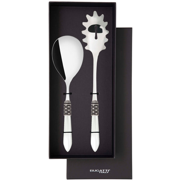 Optical Antique 2 Piece Pasta Set in gift box - White