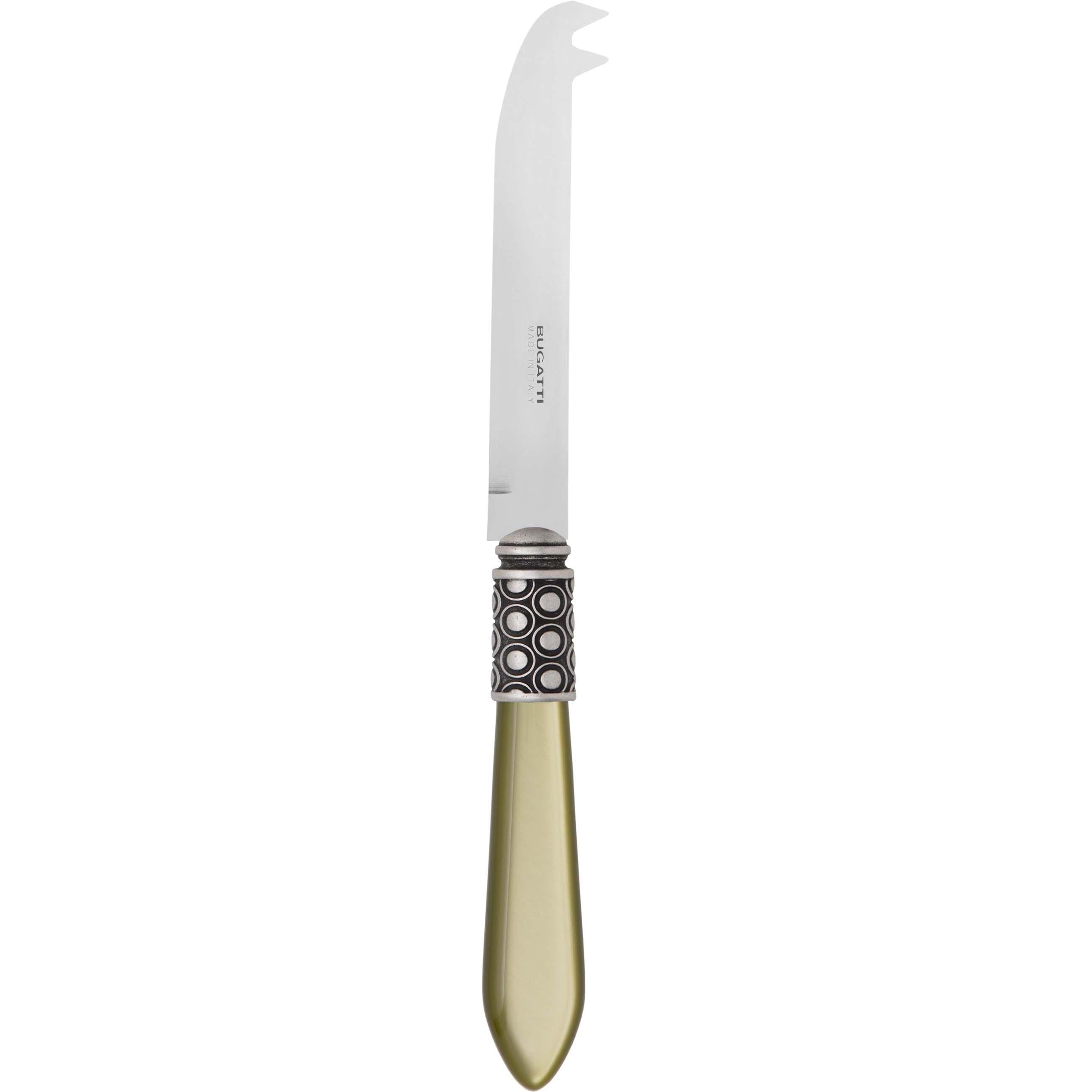 Optical Antique 2 point "deer" cheese Knife - chartreuse green