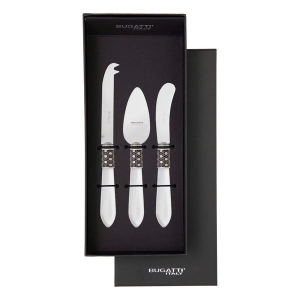 Optical Antique 3 Piece Cheese Knife Set - Clear