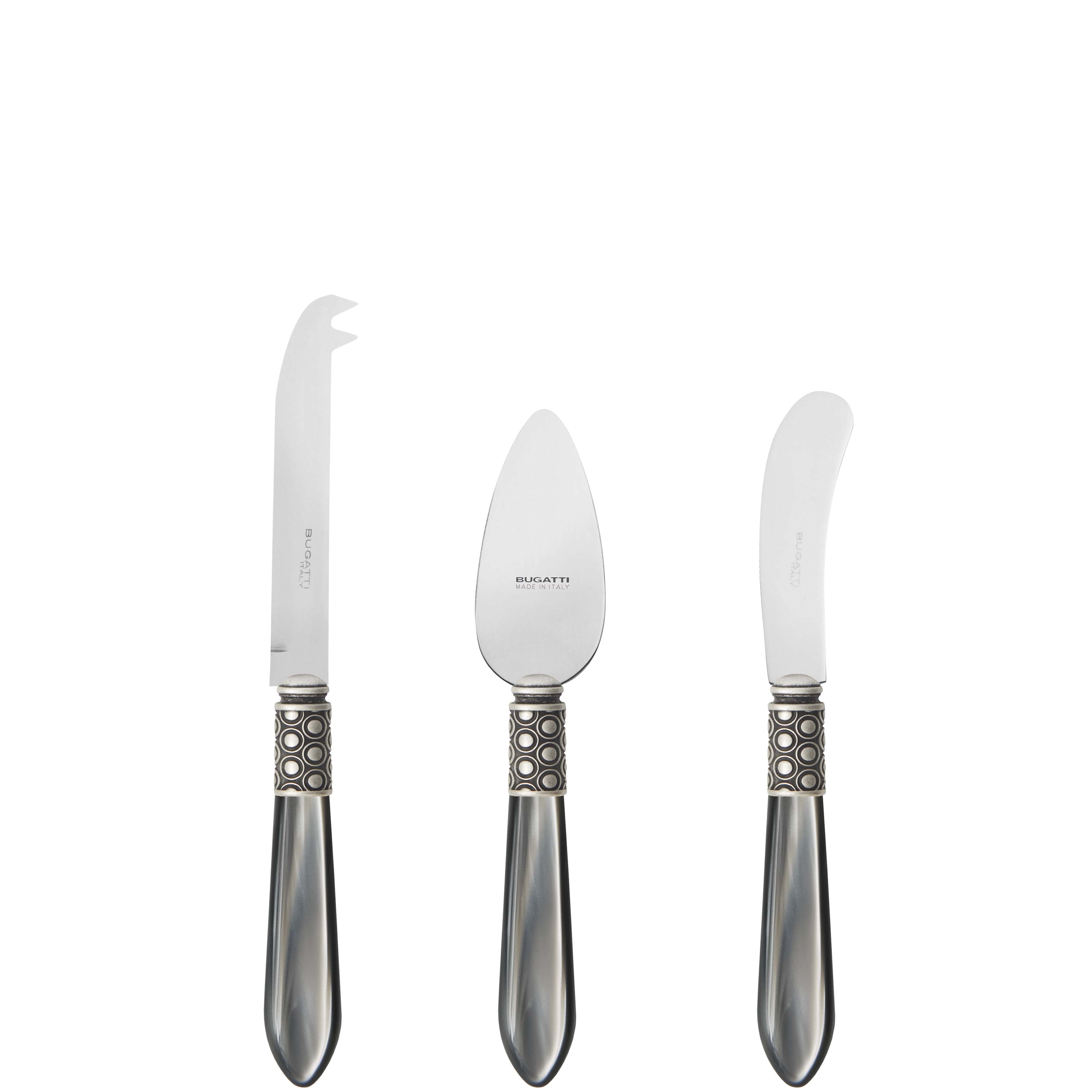 Optical Antique 3 Piece Cheese Knife Set - gray