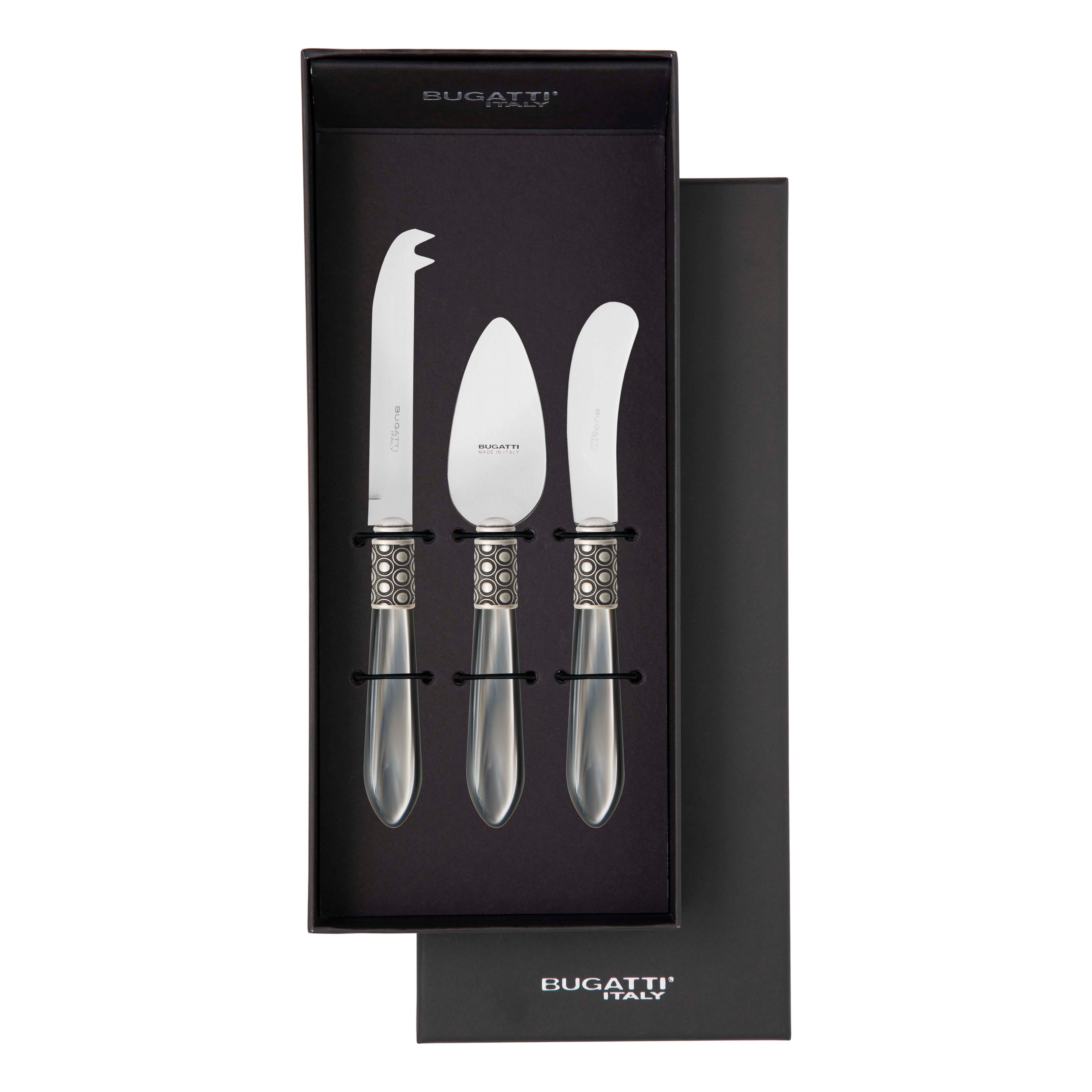 Optical Antique 3 Piece Cheese Knife Set - gray