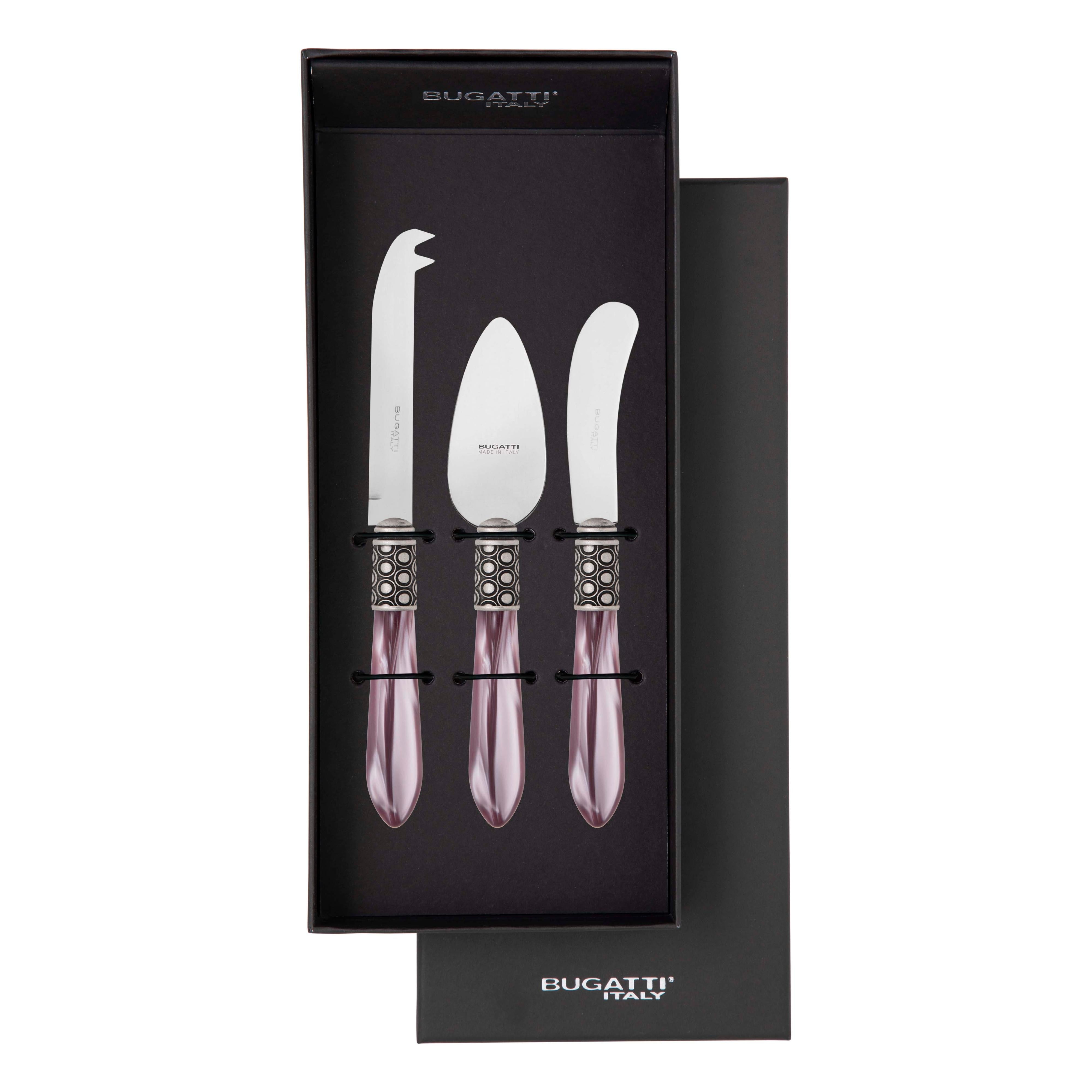 Optical Antique 3 Piece Cheese Knife Set - lilac
