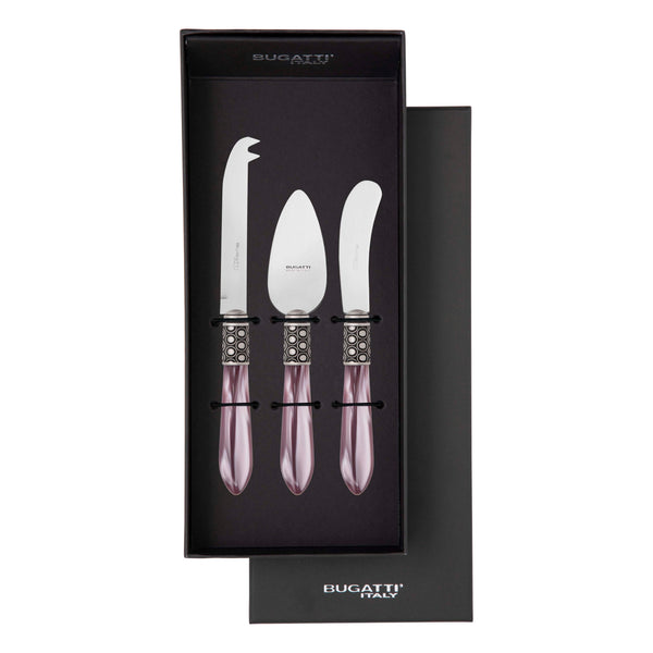 Optical Antique 3 Piece Cheese Knife Set - Lilac