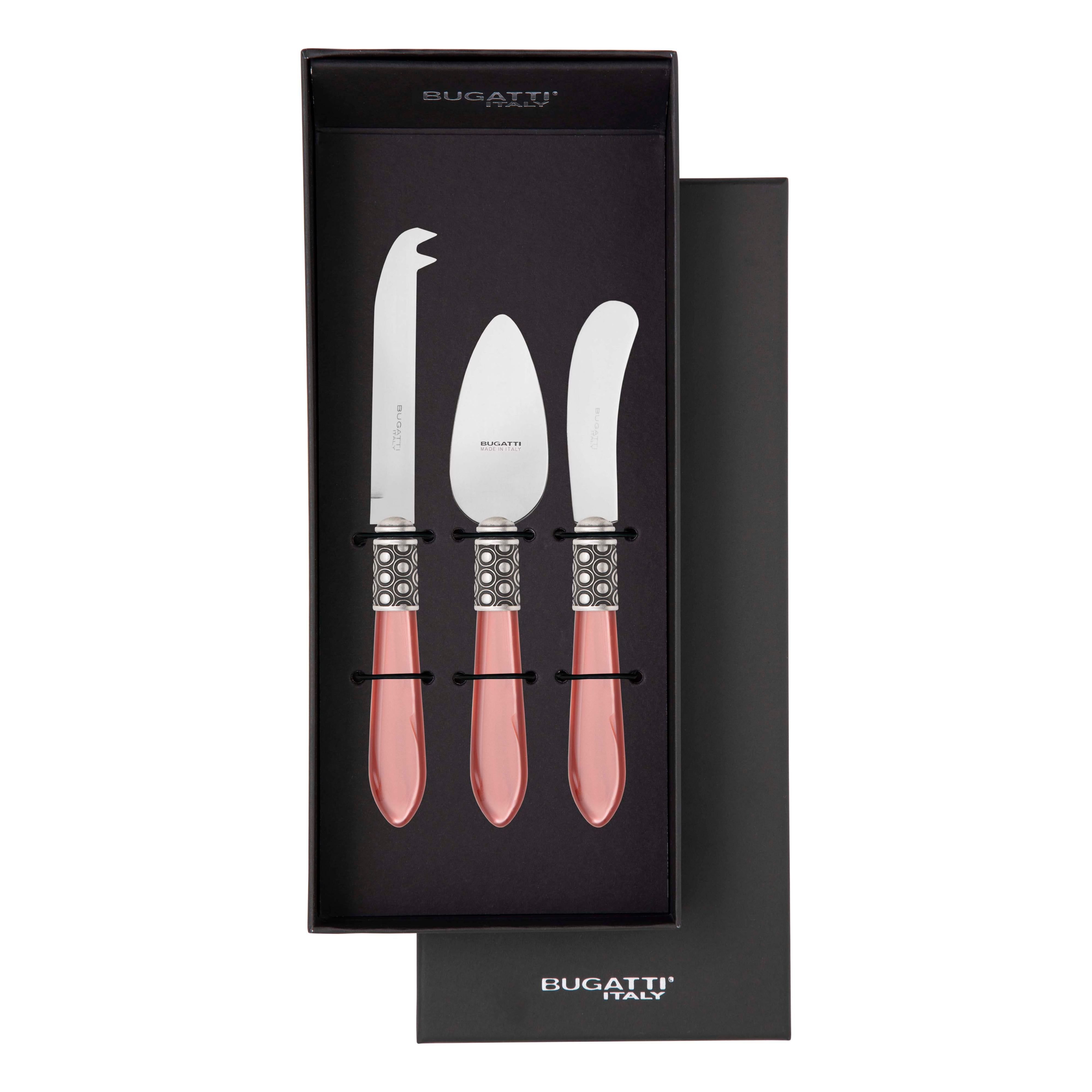 Optical Antique 3 Piece Cheese Knife Set - rust