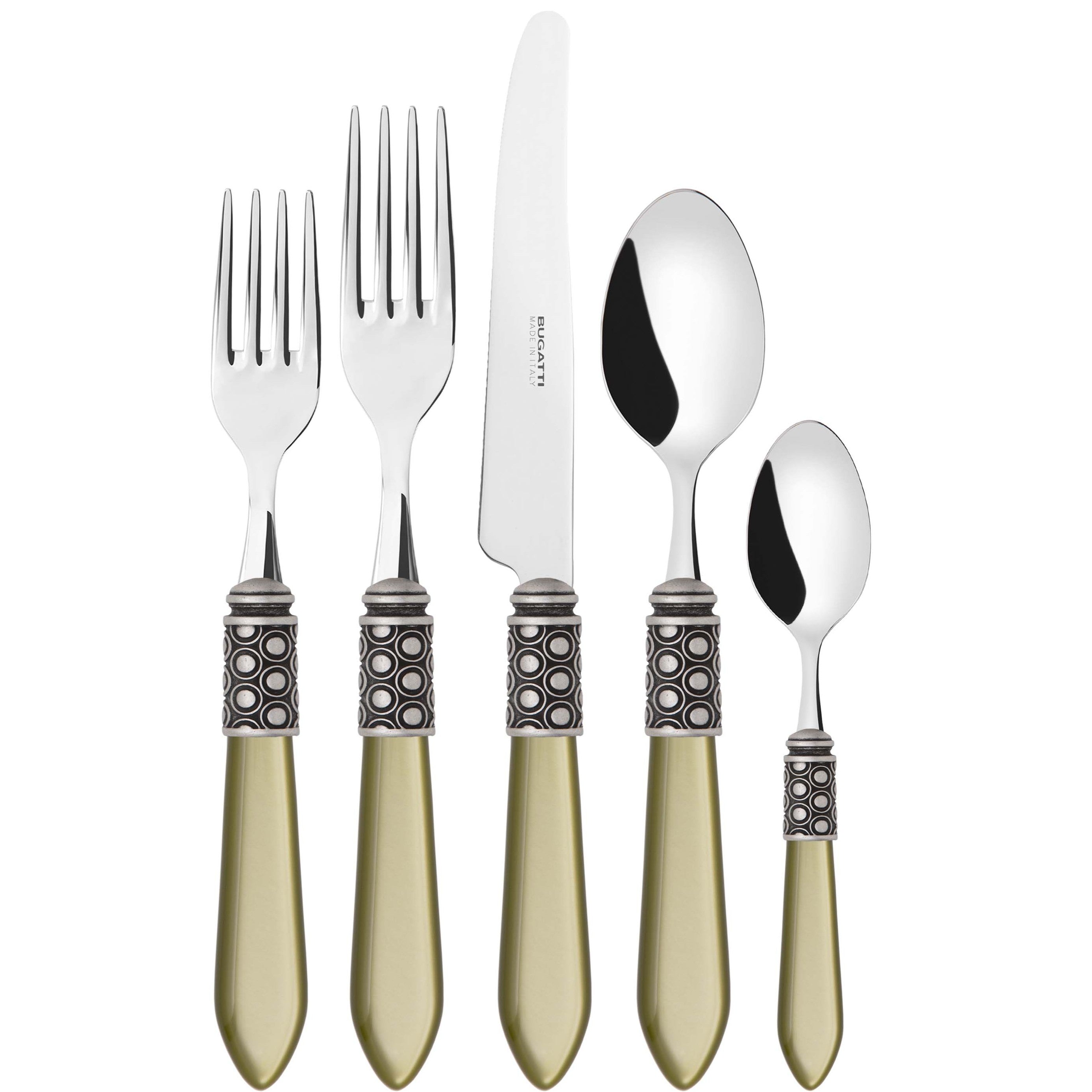 Optical Antique 5 Piece Place setting - chartreuse green