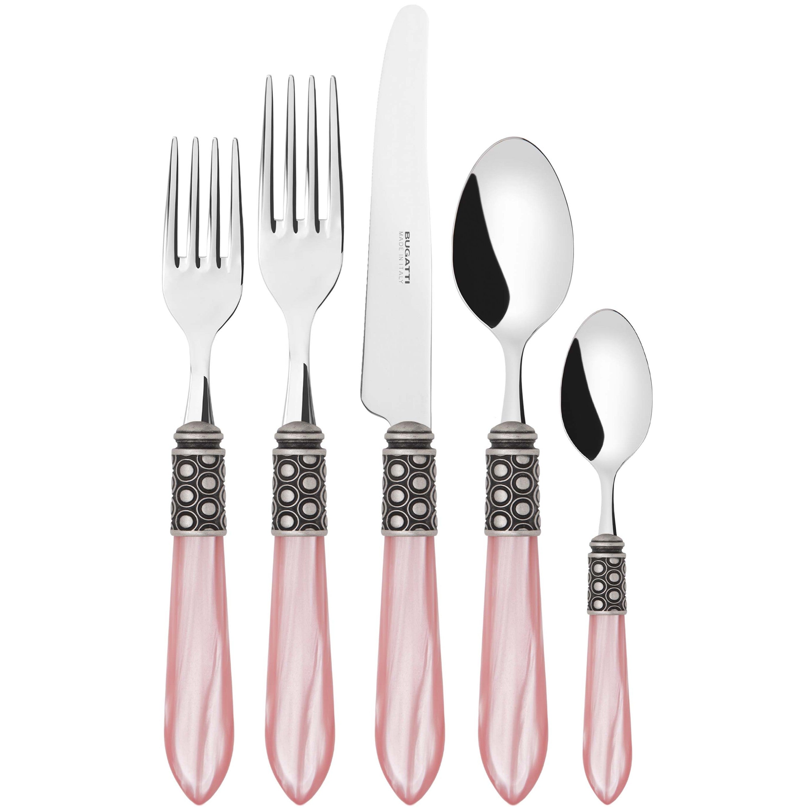 Optical Antique 5 Piece Place setting - Pink