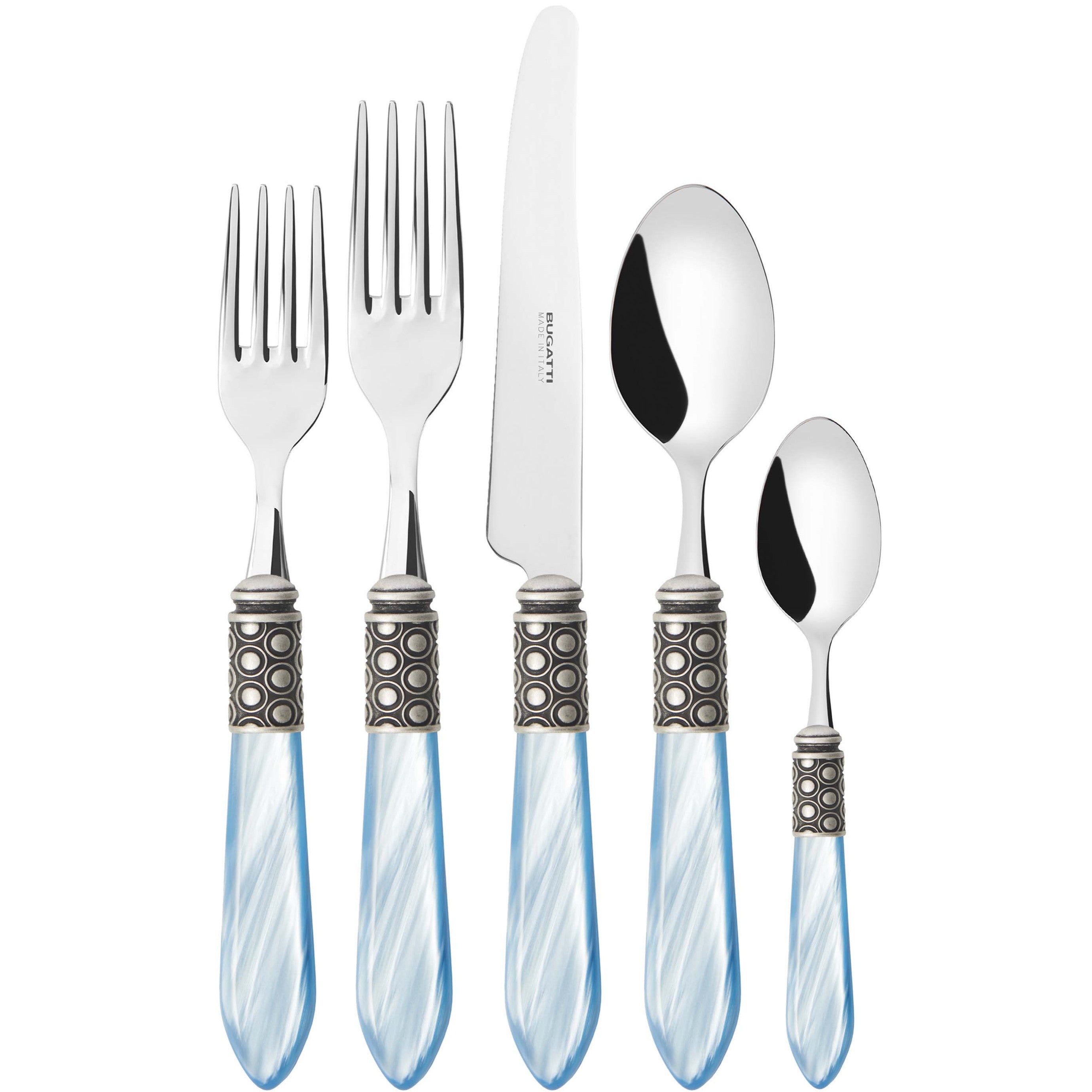 Optical Antique 5 Piece Place setting - Sky Blue