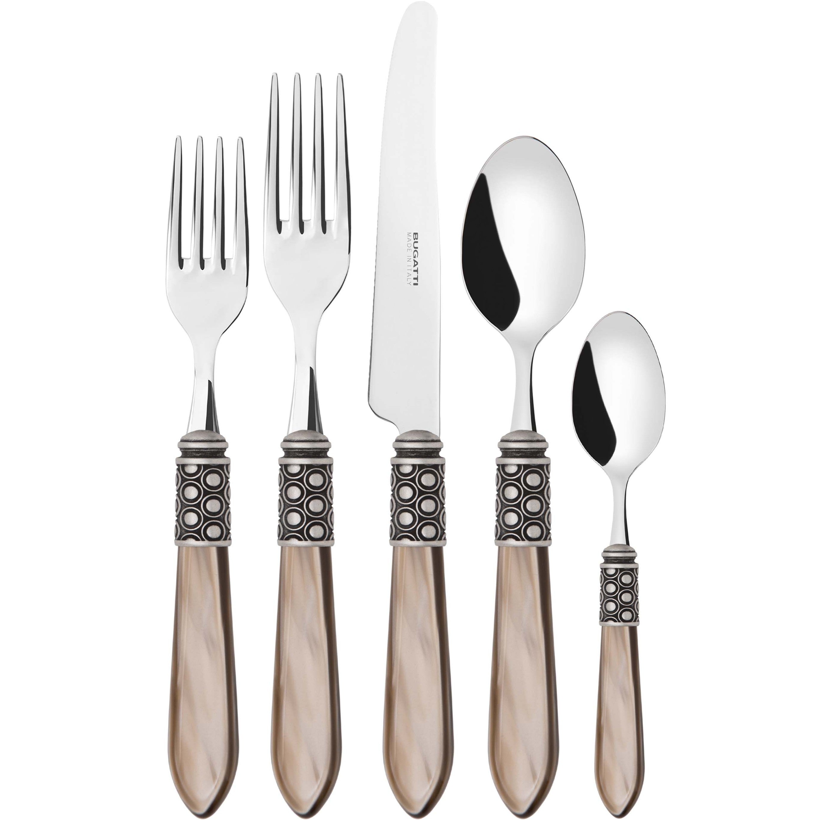 Optical Antique 5 Piece Place setting - Taupe
