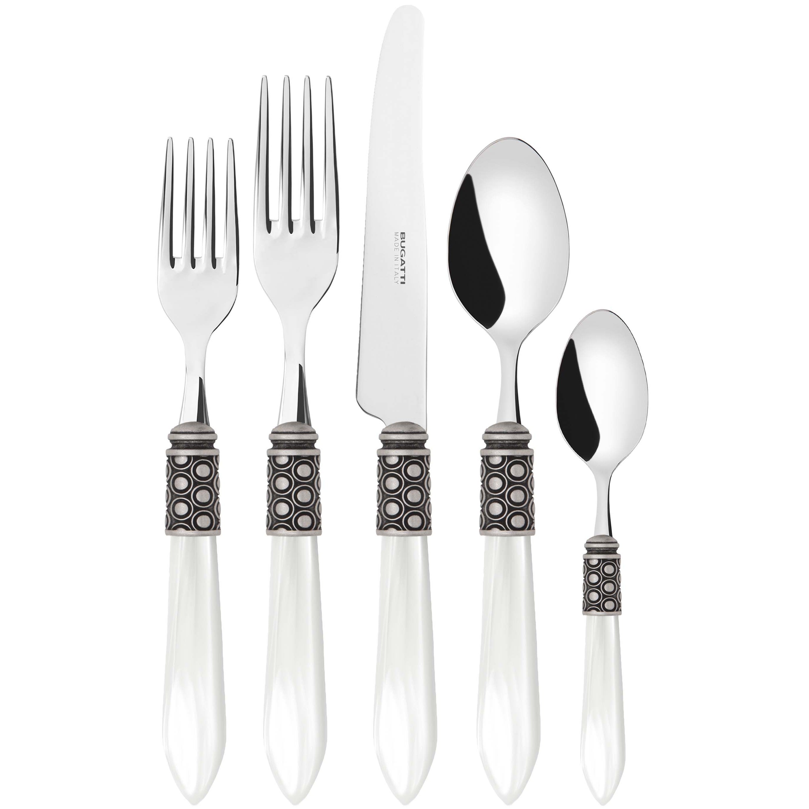 Optical Antique 5 Piece Place setting - White