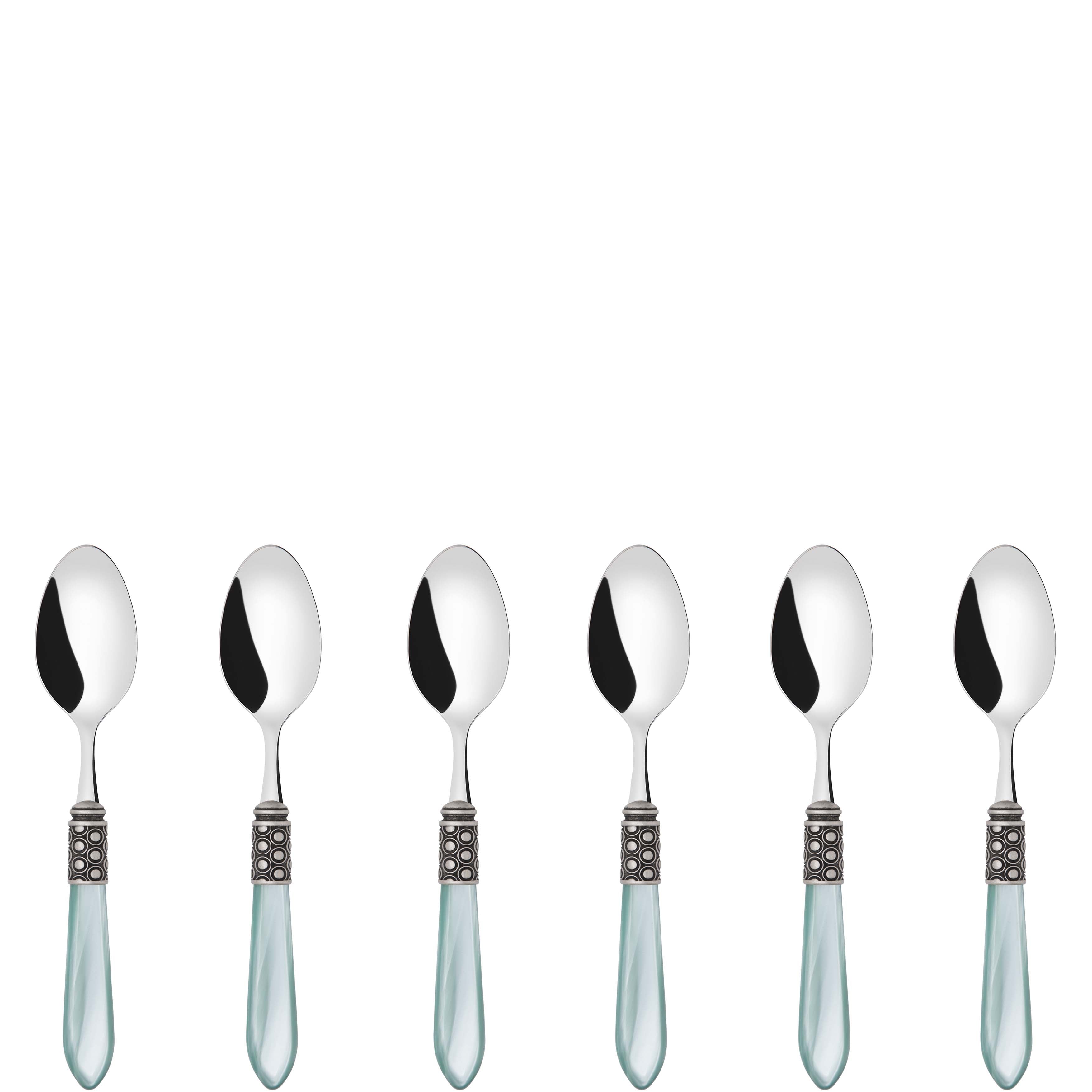 Optical Antique 6 Piece Coffee Spoon Set in gift box - aqua-Casa Bugatti USA