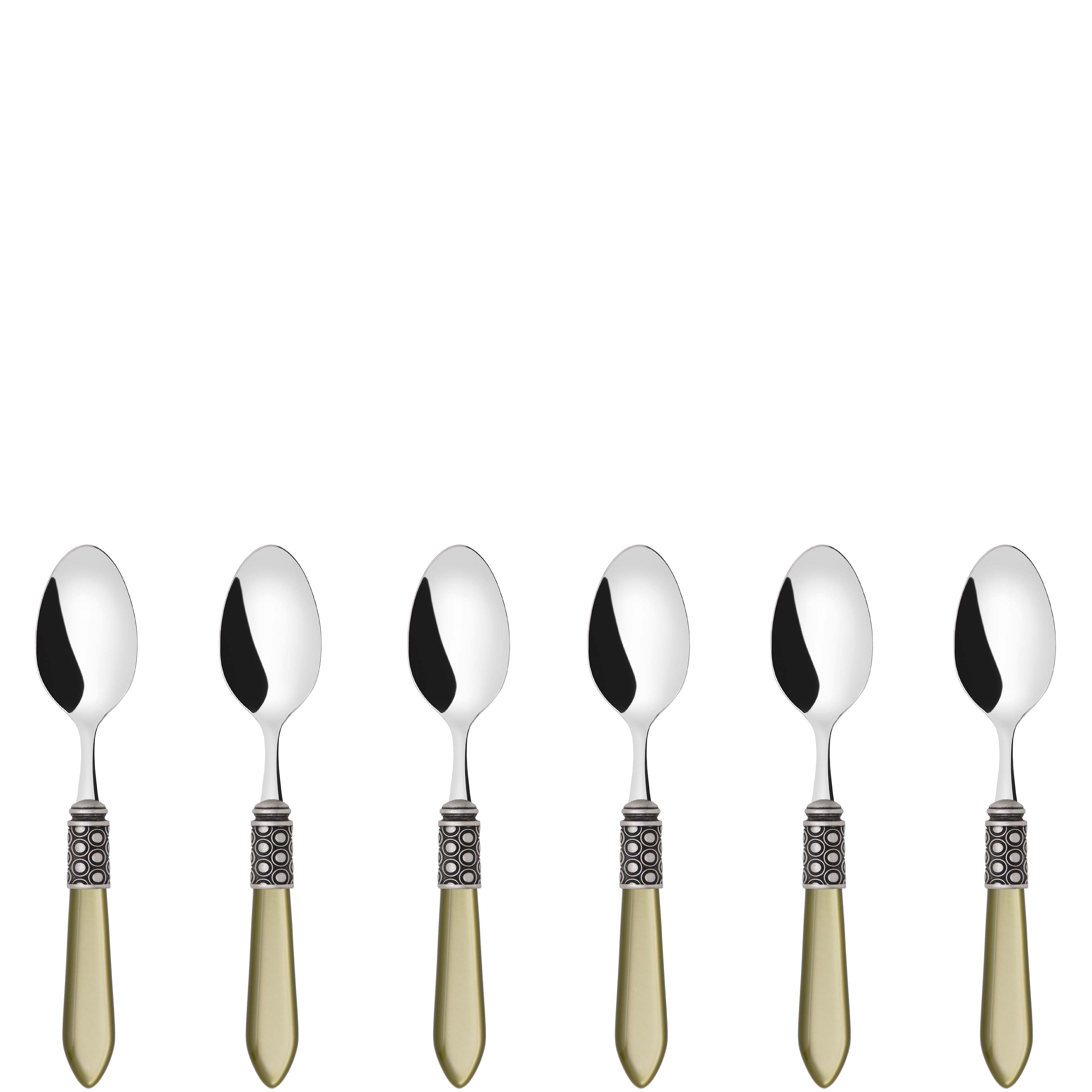 Optical Antique 6 Piece Coffee Spoon Set in gift box - chartreuse green-Casa Bugatti USA