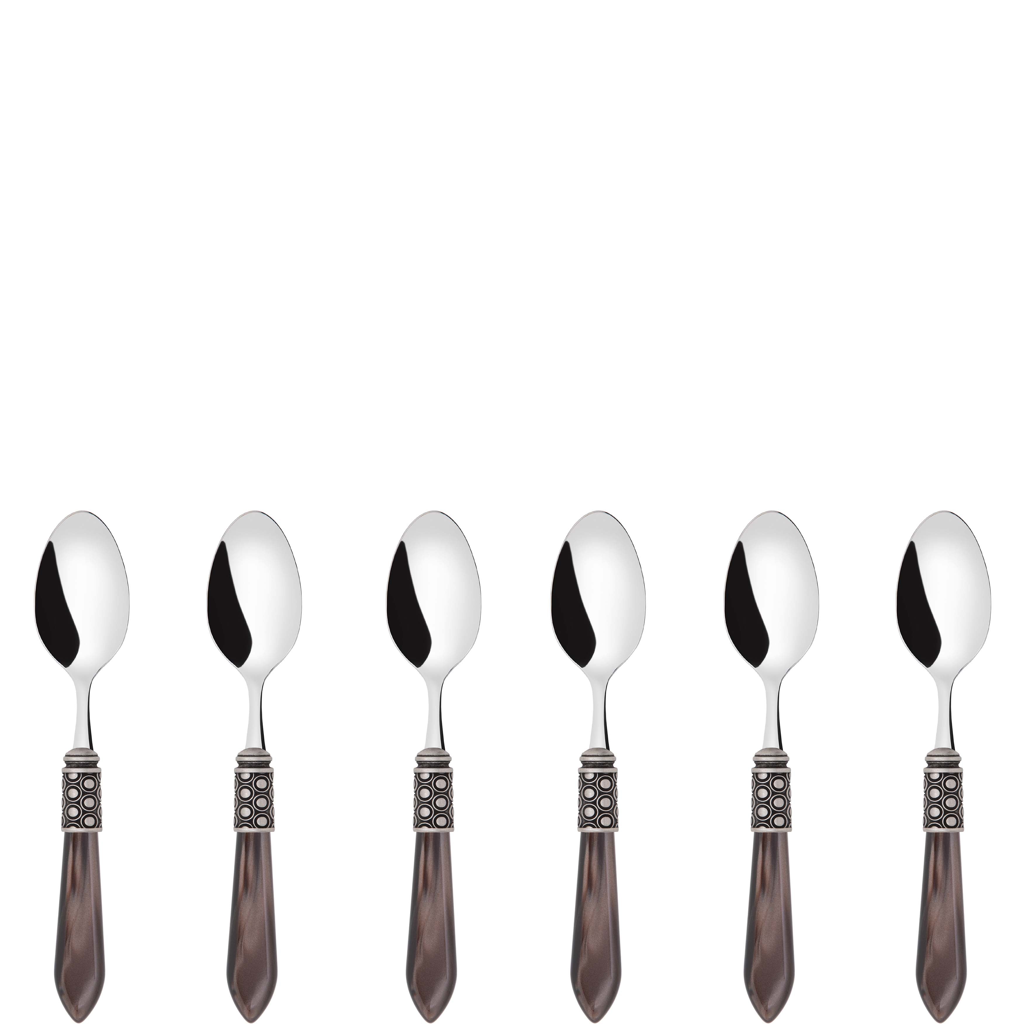 Optical Antique 6 Piece Coffee Spoon Set in gift box - chocolate