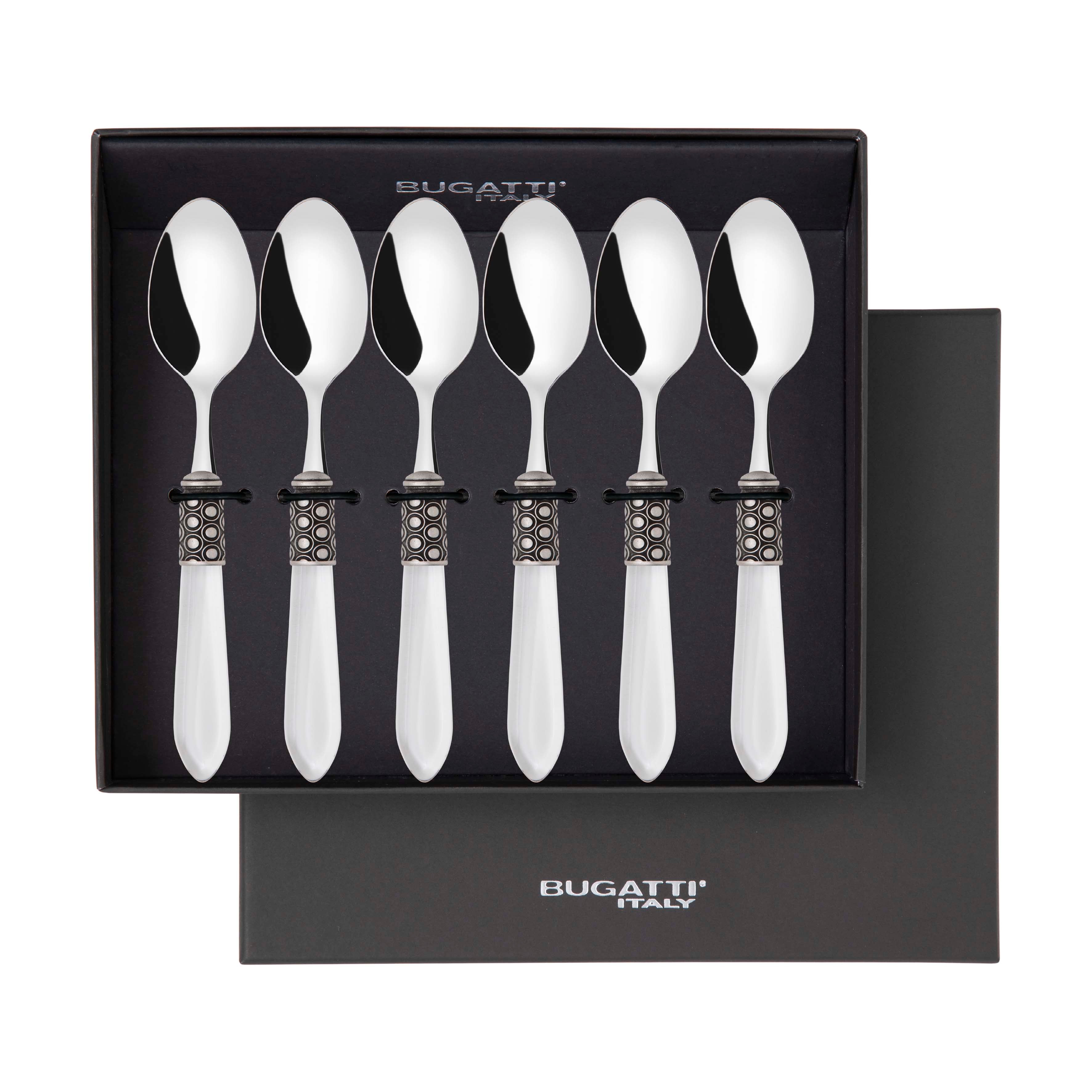Optical Antique 6 Piece Coffee Spoon Set in gift box - clear