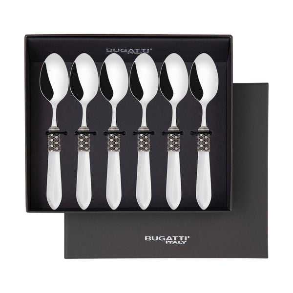Optical Antique 6 Piece Coffee Spoon Set in gift box - Clear