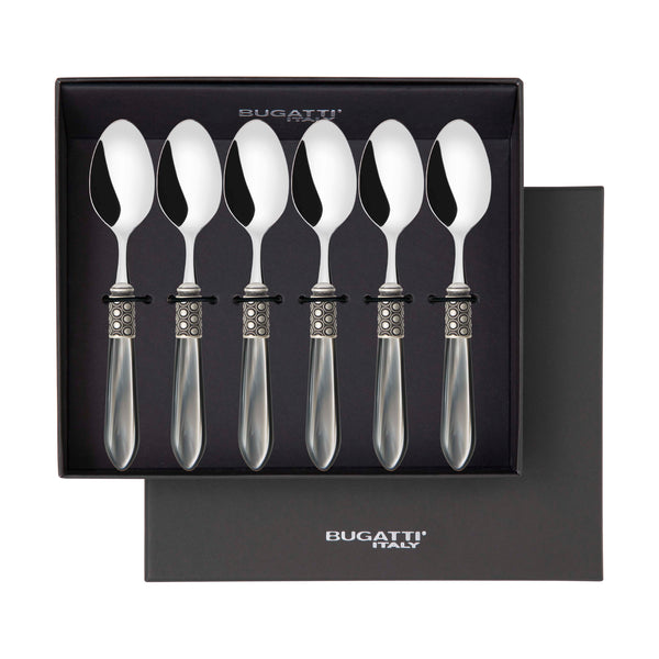 Optical Antique 6 Piece Coffee Spoon Set in gift box - Gray