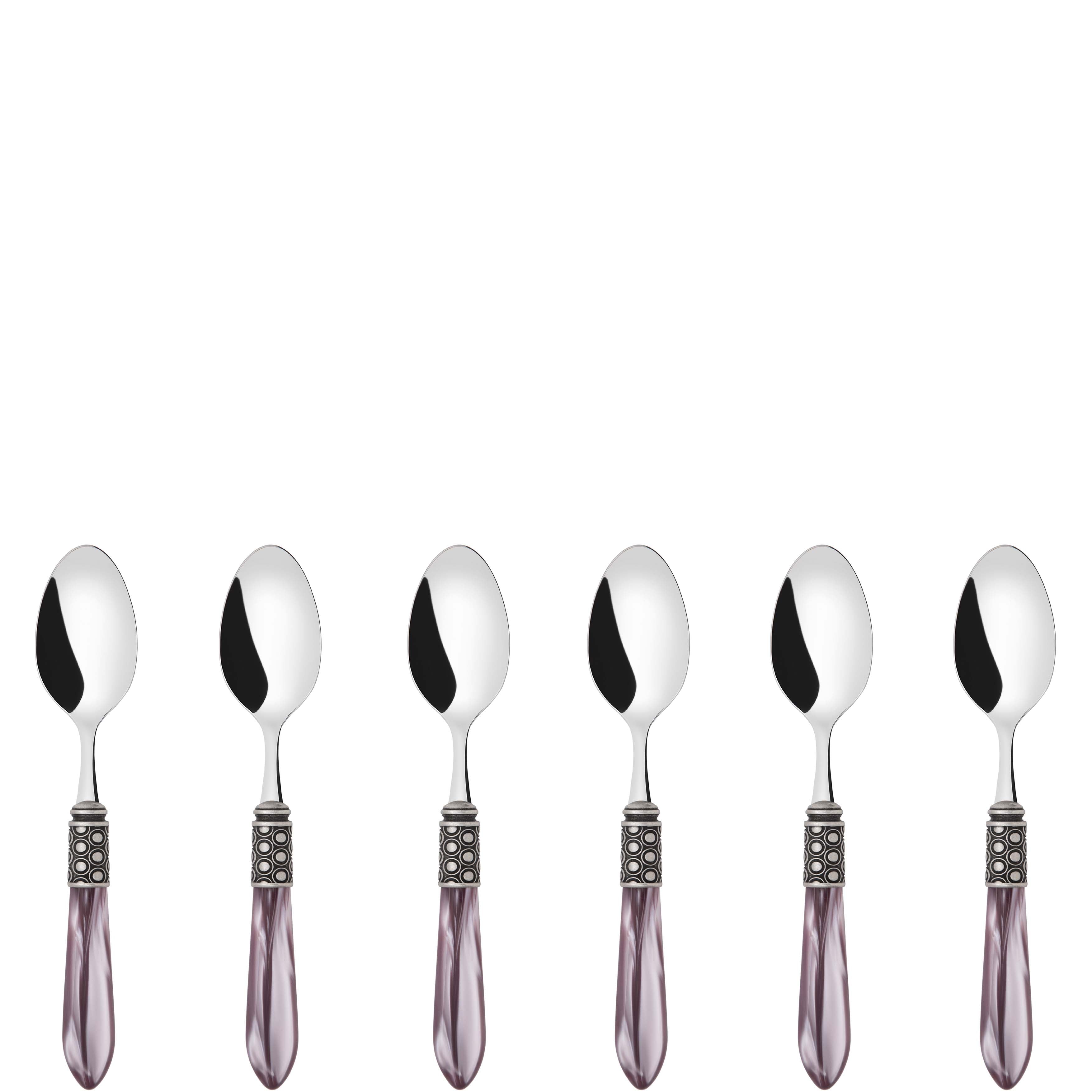 Optical Antique 6 Piece Coffee Spoon Set in gift box - lilac